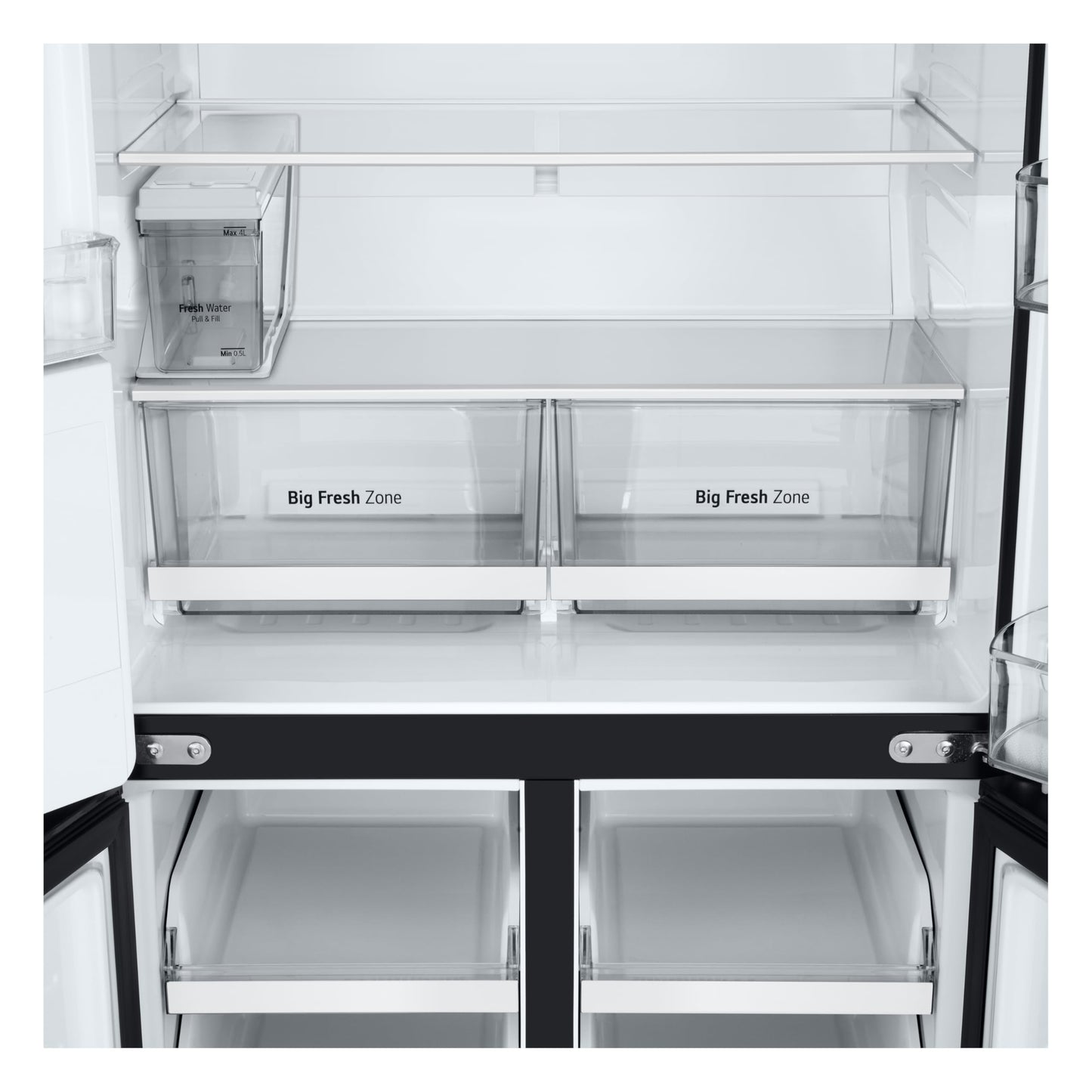 LG GML861EPPE Side by Side Slim Refrigerator, Class E, 506 L, Multi-Door Refrigerator with Freezer, Ice, Crushed Ice and Water Dispenser with UVnano, Total NoFrost, Smart Inverter Compressor, Wi-Fi