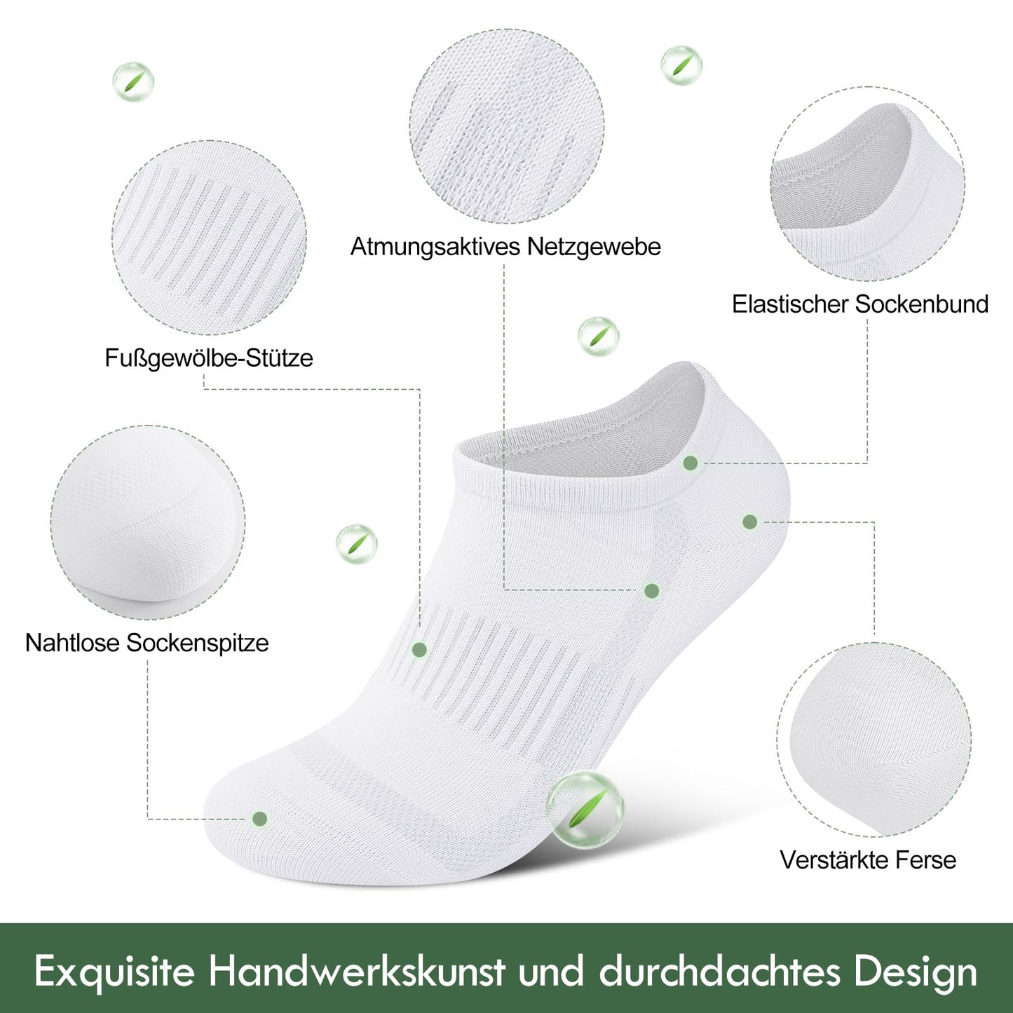 Bamboo Sneaker Socks for Women – 6 Pairs