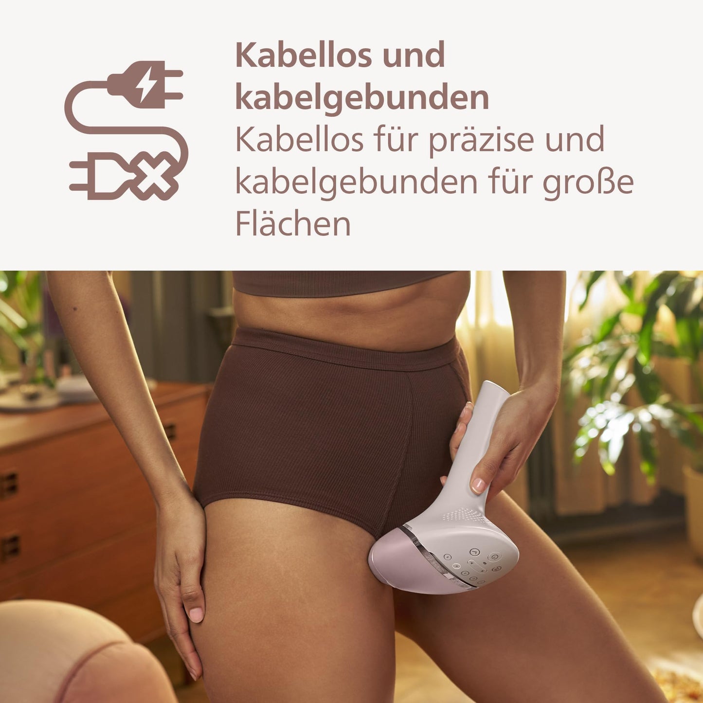 Philips Lumea IPL Haarentfernungsgerät 9000 Series – Haarentfernungsgerät mit SenseIQ Technologie, 4 Aufsätze für Körper, Gesicht, Bikinizone und Achselhöhlen, kabellos (Modell BRI957/00)