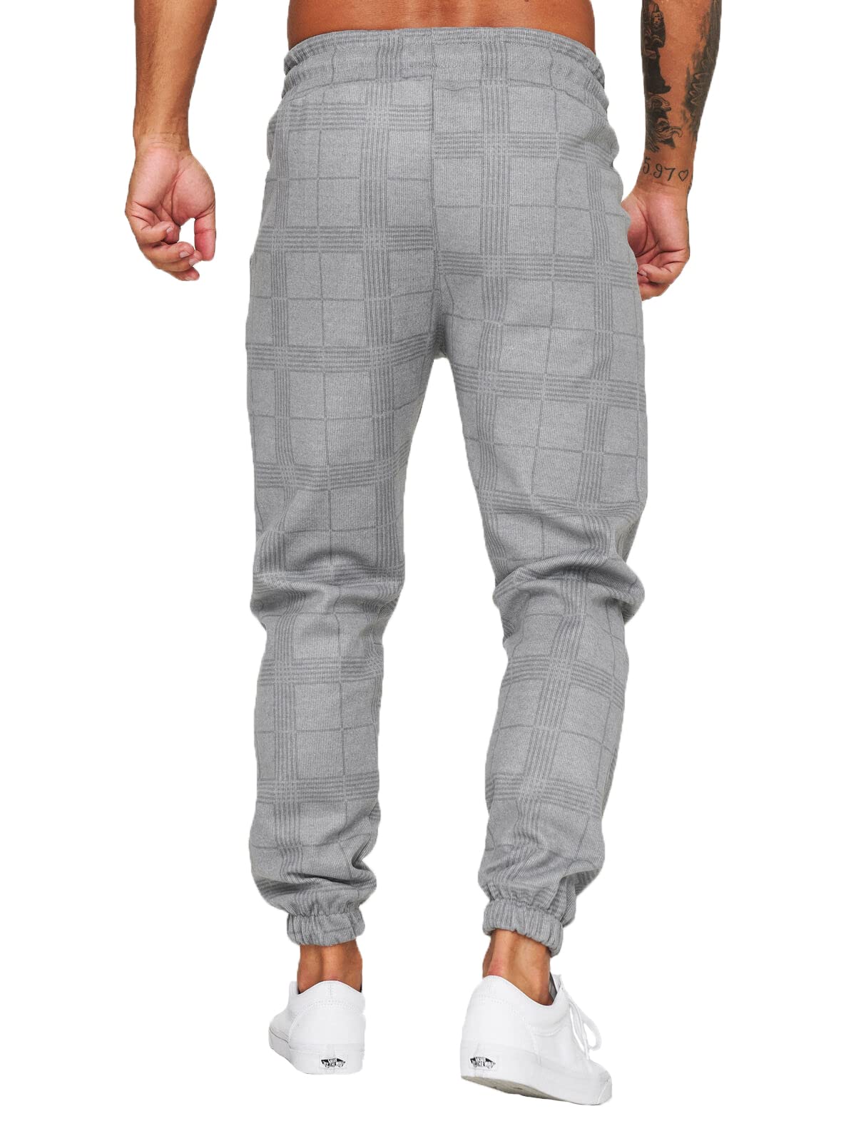 Men's Loose Fit Plaid Jogger Sweatpants