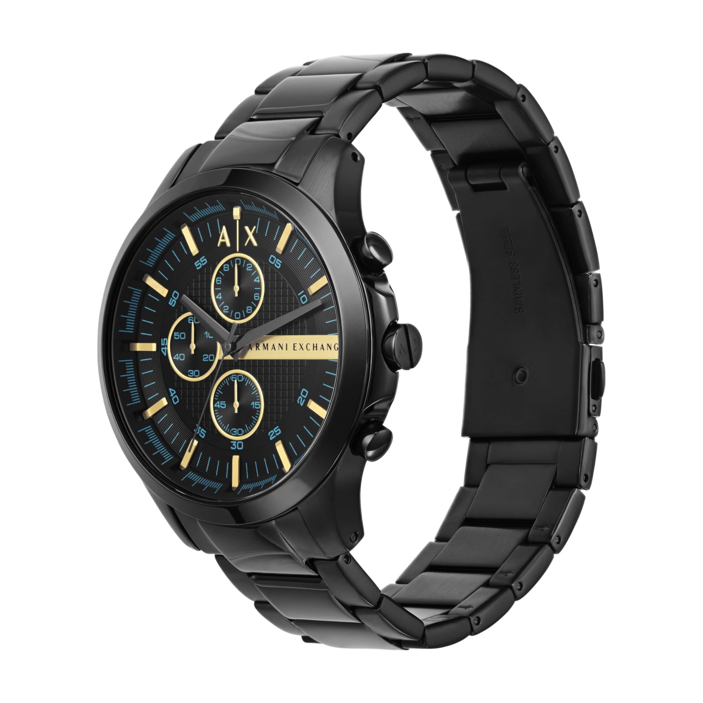 Armani Exchange Watch for Men, Chronograph Movement and 46mm Case Size with Stainless Steel, Leather or Silicone Strap