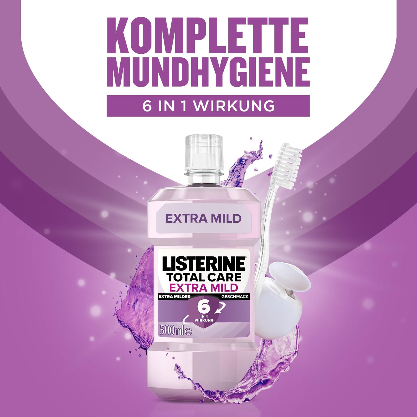 LISTERINE Smart Kidz Mild Berry (500 ml), antibakterielle Kinder Mundspülung ohne Alkohol & ohne Zucker, Mundwasser schützt vor Karies, geeignet für Kinder ab 6 Jahren