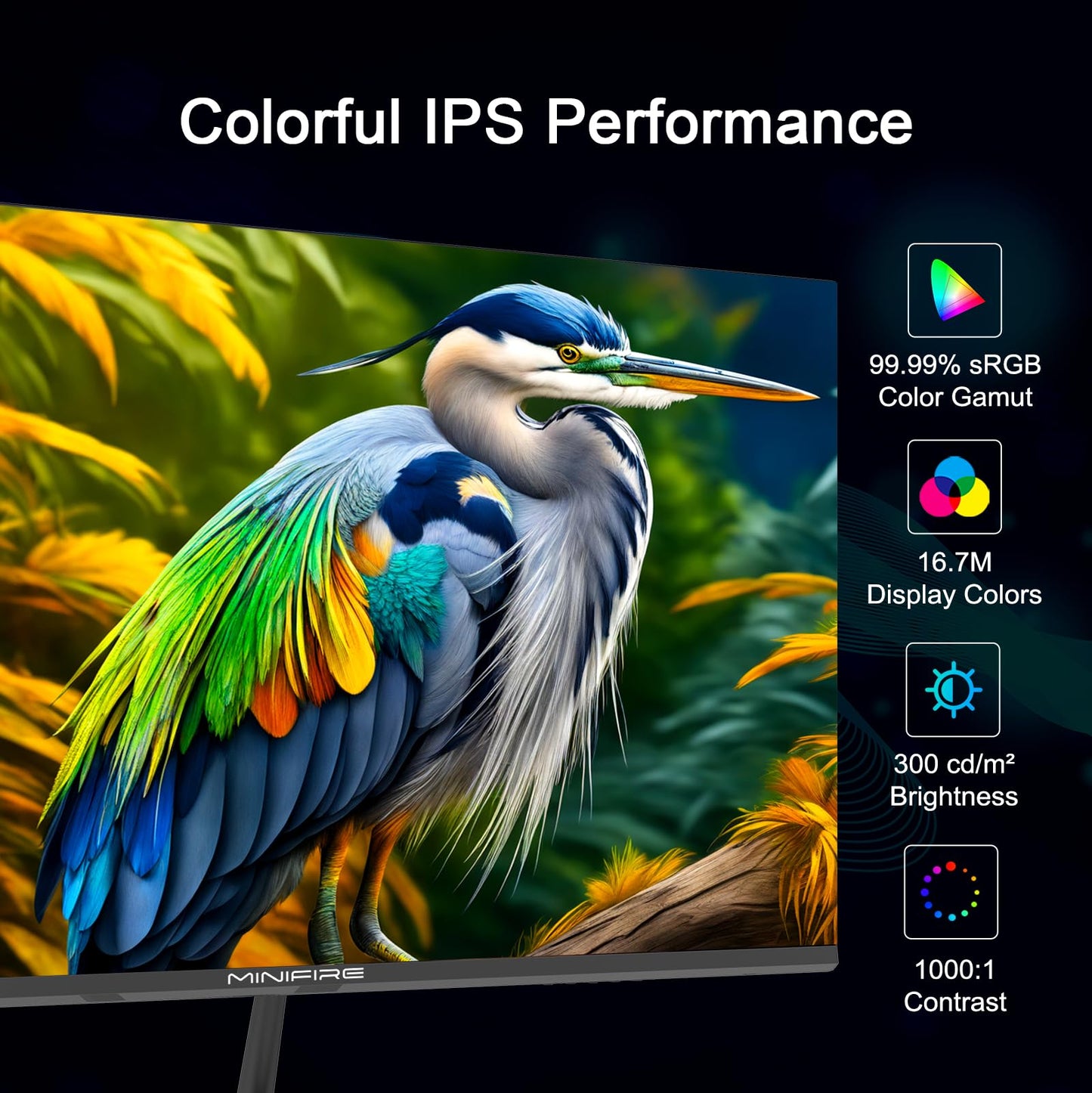 Minifire 24 Zoll USB-C Monitor mit Lautsprecher, 100Hz, IPS, FHD 1080P Adaptive Sync PC Bildschirm, HDMI USB-C Anschlüsse (MF24X3 HDMI-Kabel im Lieferumfang enthalten)