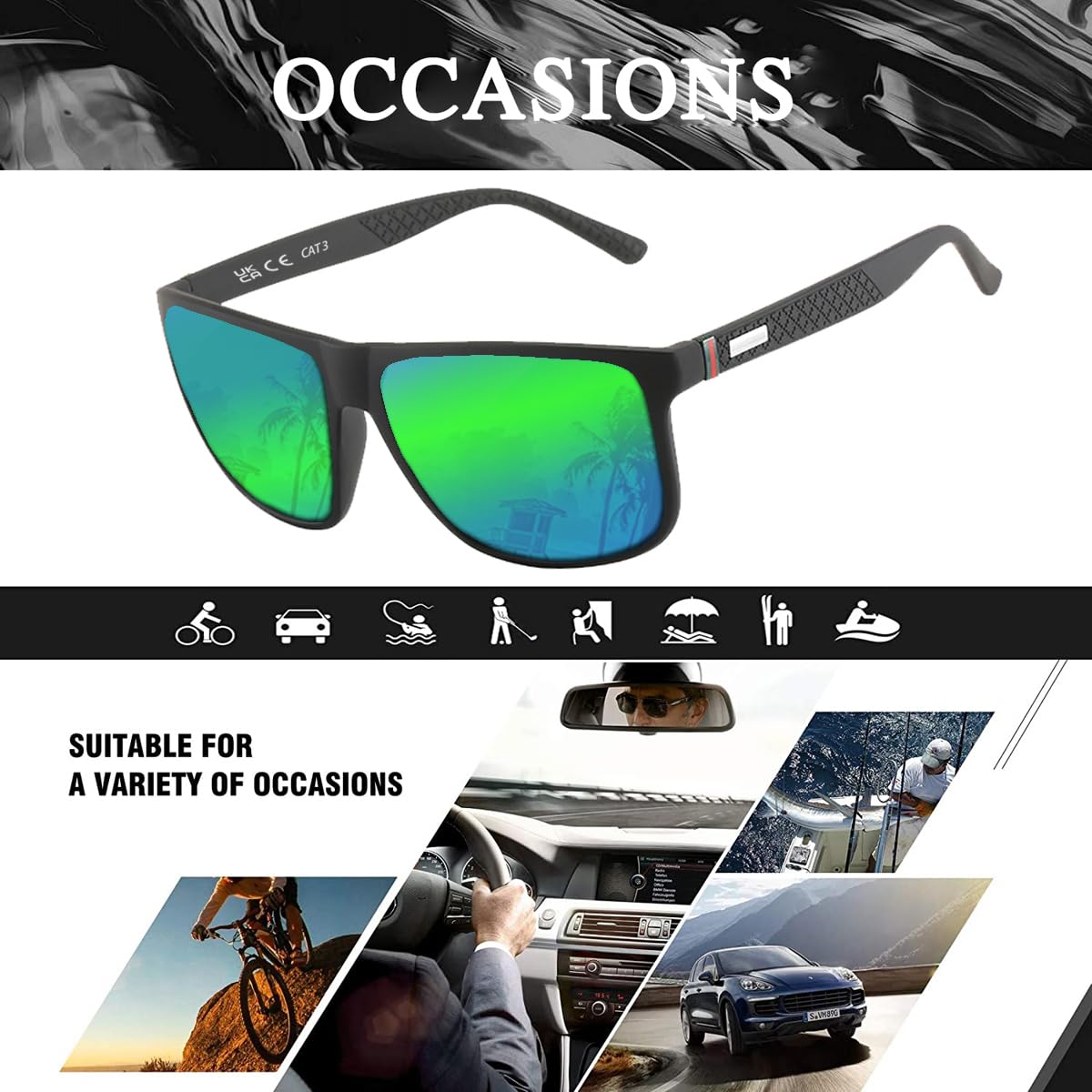 Perfectmiaoxuan Polarisierte Sonnenbrille Herren/Damen ; Vintage/Klassisch/Elegant Brillengestell; HD-Pilotobjektive; Golf/Fahren/Angeln/Reisebrille/Outdoor-Sportarten Mode Sonnenbrille