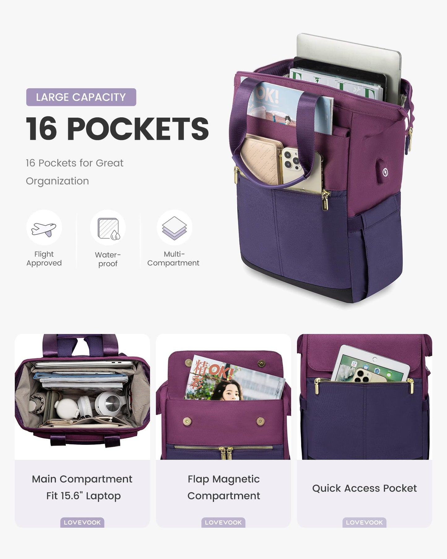 LOVEVOOK Women’s Laptop Backpack
