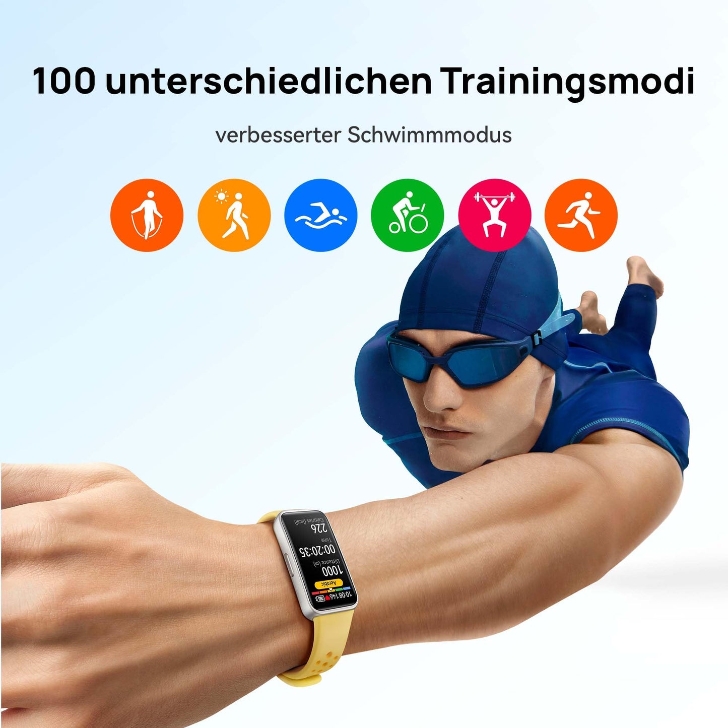 HUAWEI Band 8 Smartwatch, Ultra Flat Design, Sleep Tracking, 2 Week Battery Life, Health and Fitness Tracker, Compatible with Android & iOS, German Version, Midnight Black