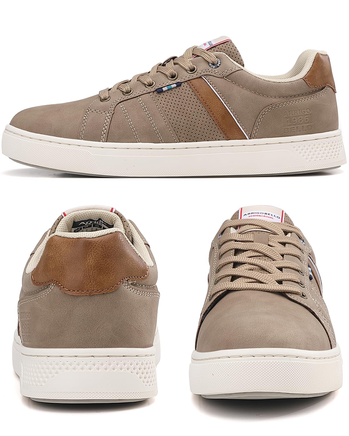 Men’s Casual Leather Sneakers – Lightweight Outdoor Trainers for Walking & Hiking