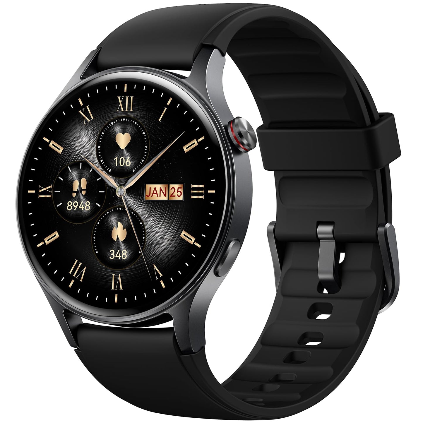 Smartwatch Herren Damen Rund mit Telefonfunktion,1.32" AMOLED Always-On-Display Uhr Herren,110+ Sportmodi Watch mit Pulsuhr Schlafmonitor,AI-Sprachassistent,IP68 wasserdicht Fitnessuhr für iOS Android