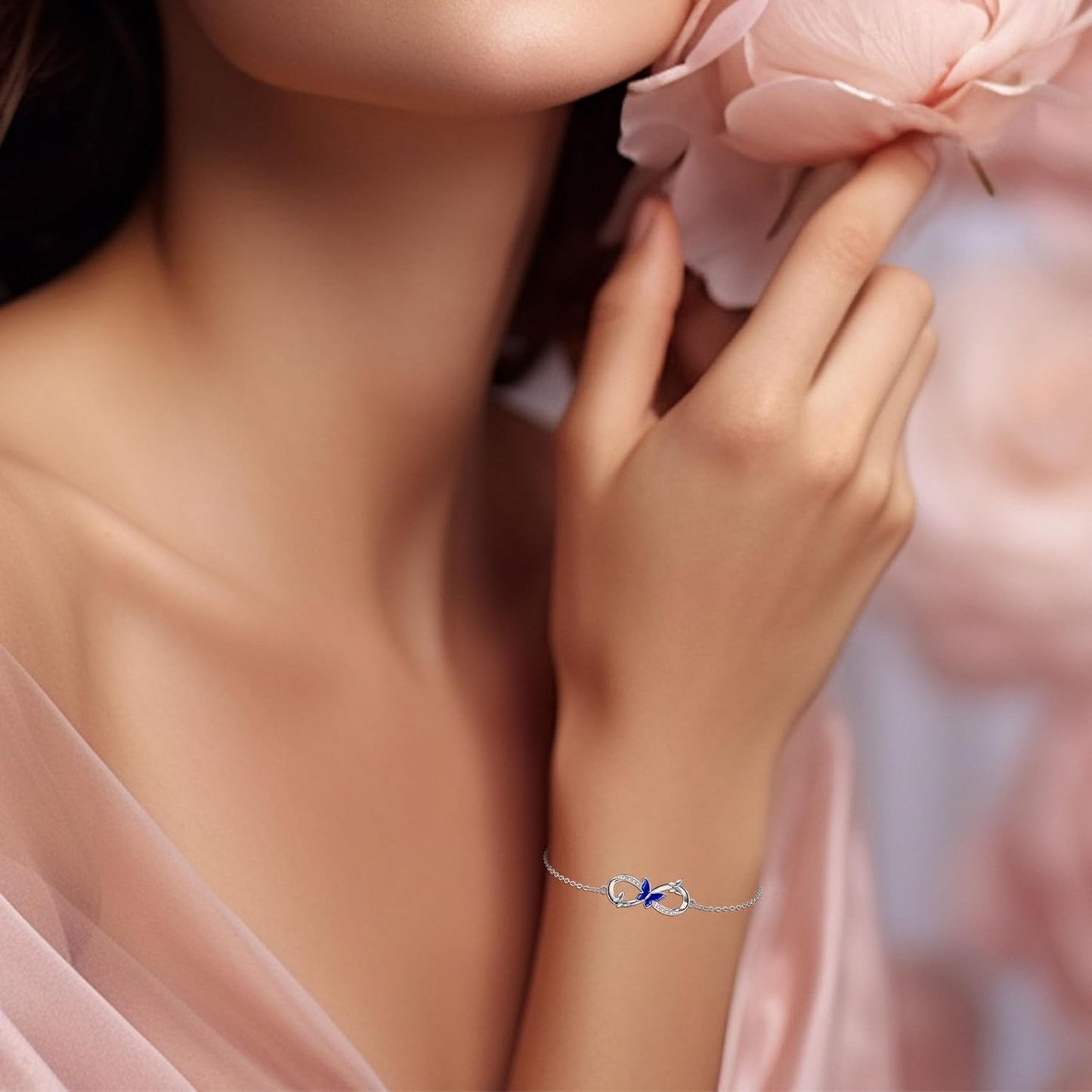 DAYLINLOVE Butterfly Bracelet – 925 Sterling Silver Infinity Jewelry