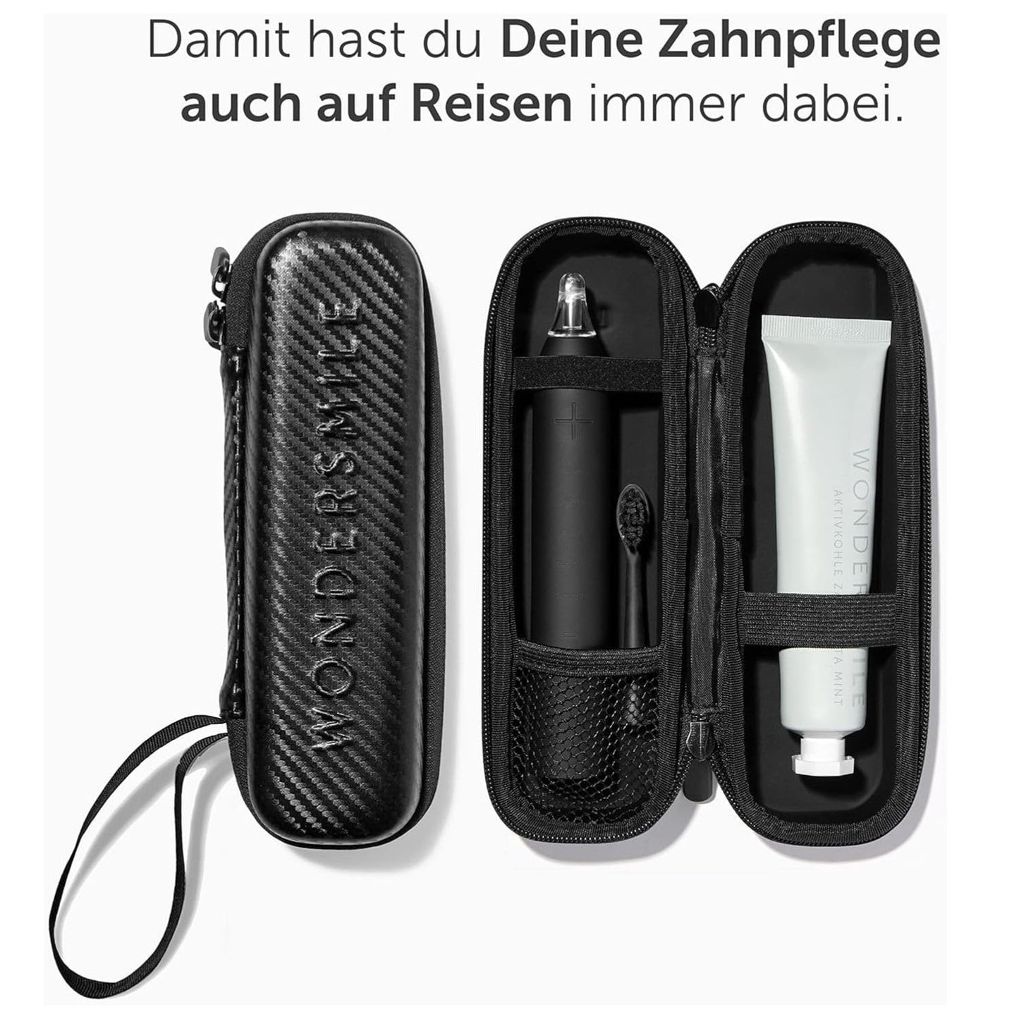 Wondersmile Schallzahnbürste PRO - Testsieger 2023-100 Tage risikofrei testen - Elektrische Zahnbürste mit 4 Putzprogrammen - Ultraschallzahnbürste mit smarten Bürstenkopf (1er Set, Ultimate Black)