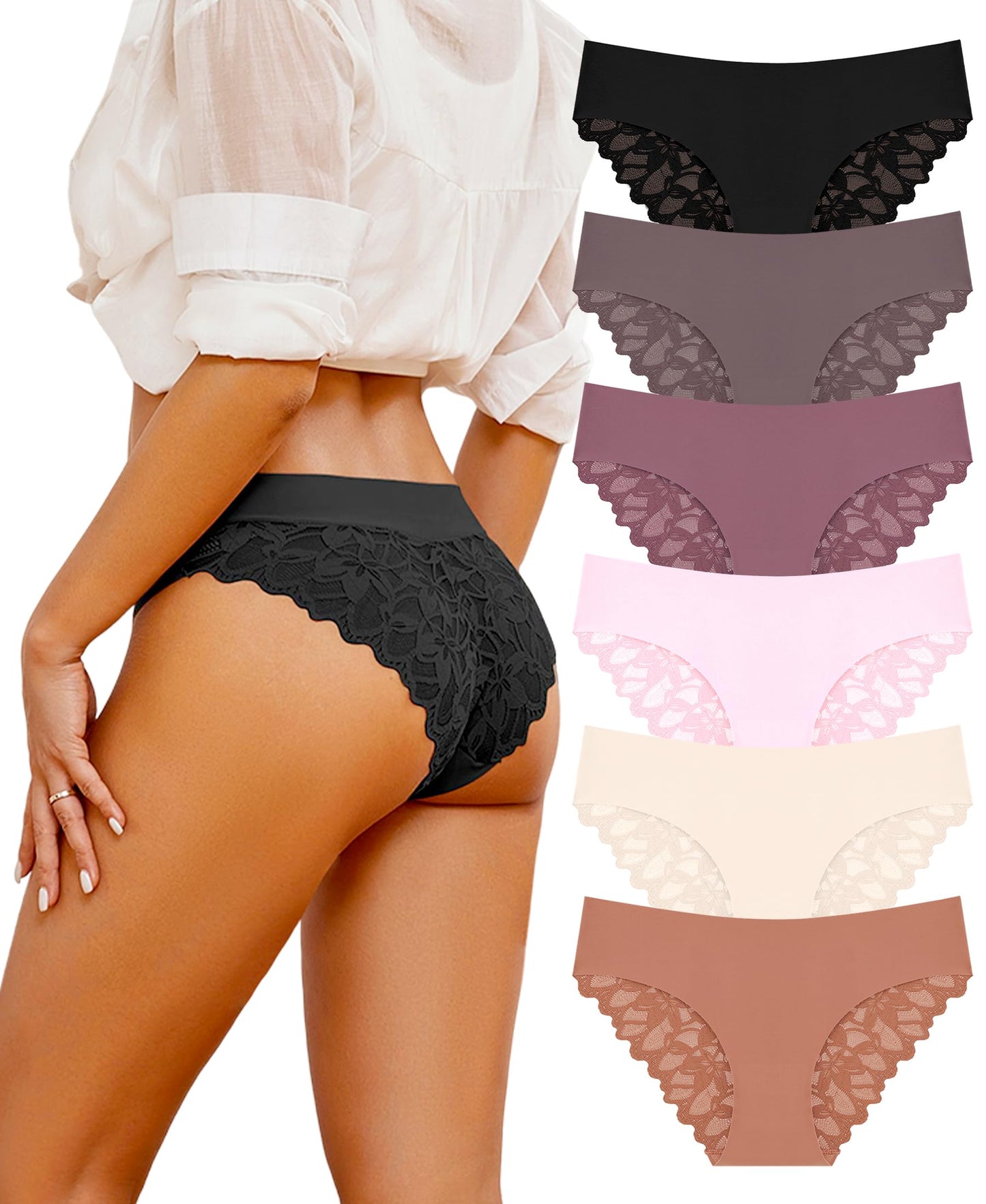 Women’s Lace Seamless Underwear Pack of 6