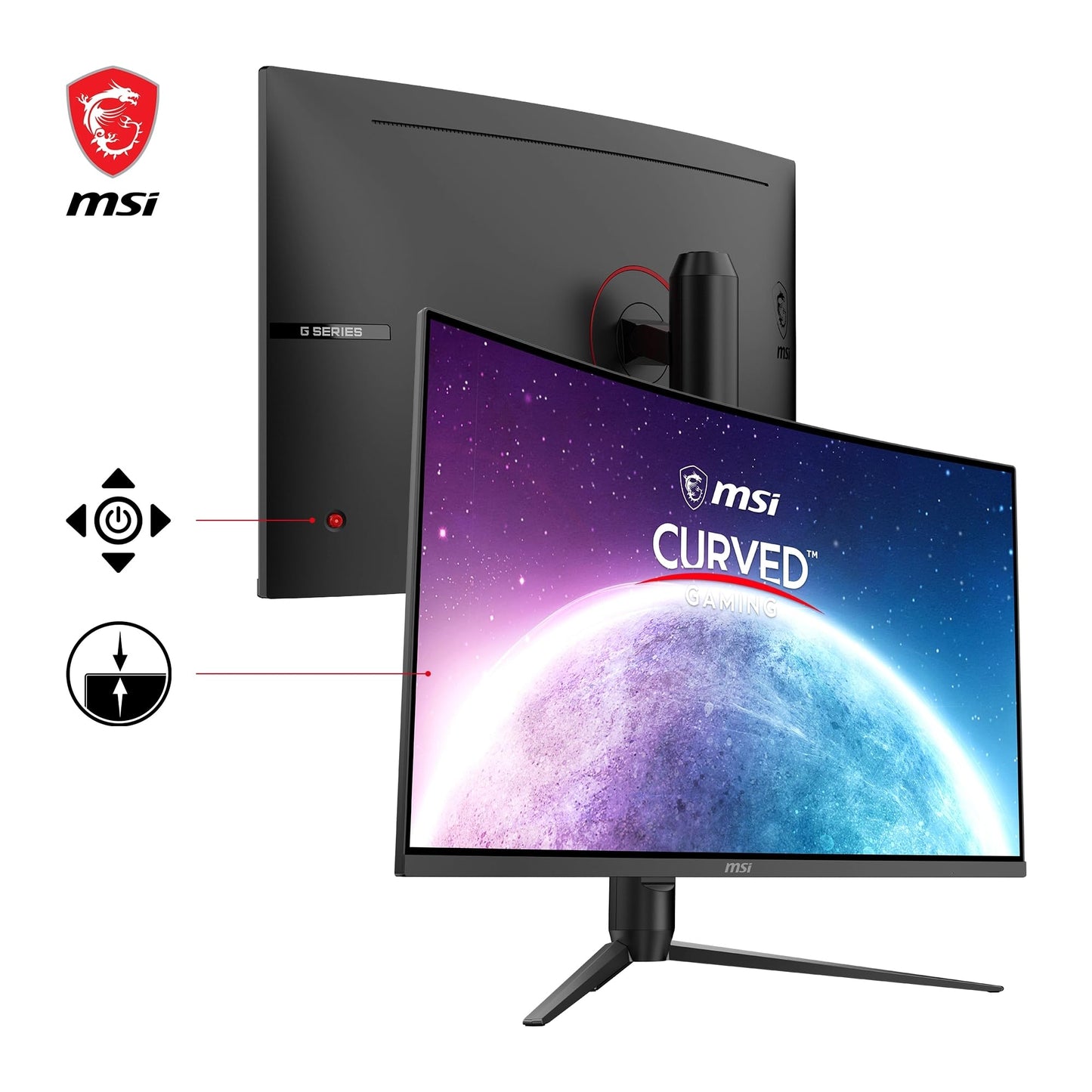 MSI G2422C 23,6 Zoll FHD Curved Gaming Monitor - 1500R 1920 x 1080 VA Panel, 180Hz / 1ms, Adaptive Sync - DP 1.2a, HDMI 2.0b CEC