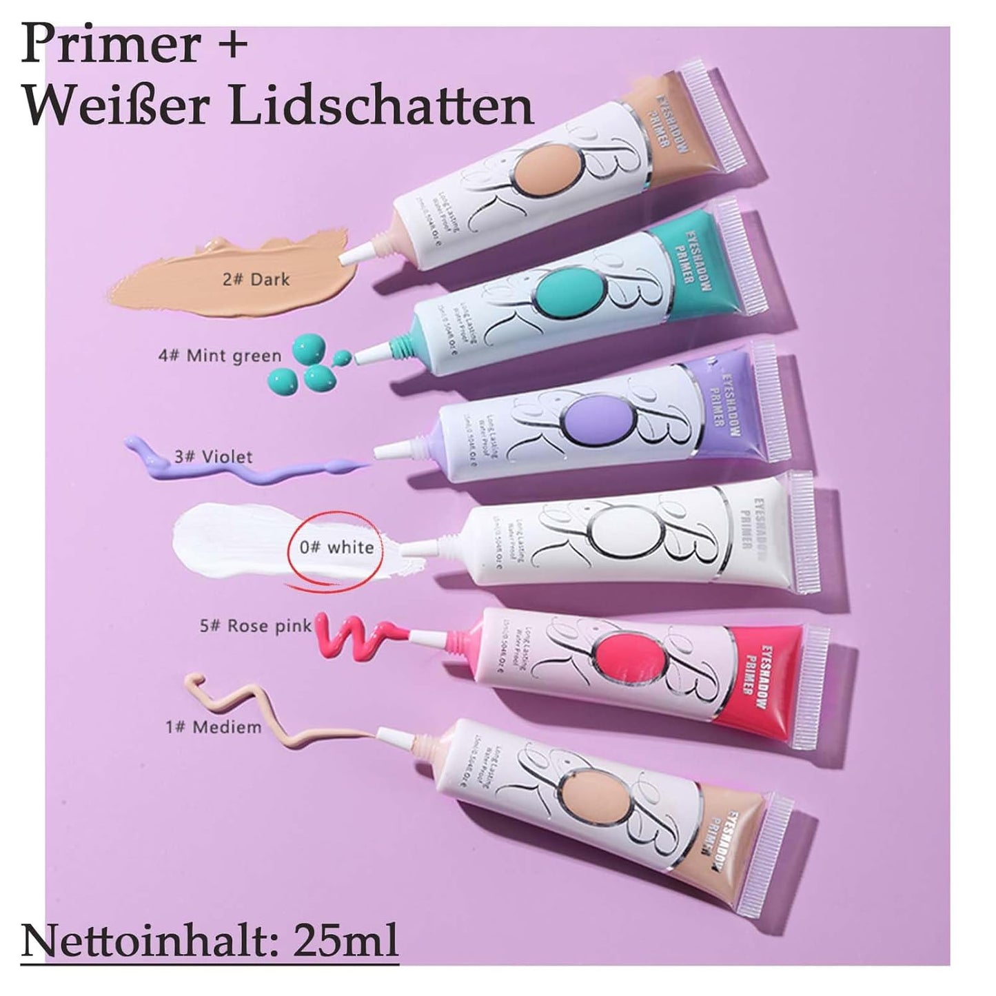 Eyeshadow Primer Base White Smooth Long-Lasting Formula for Intensified Eyeshadow