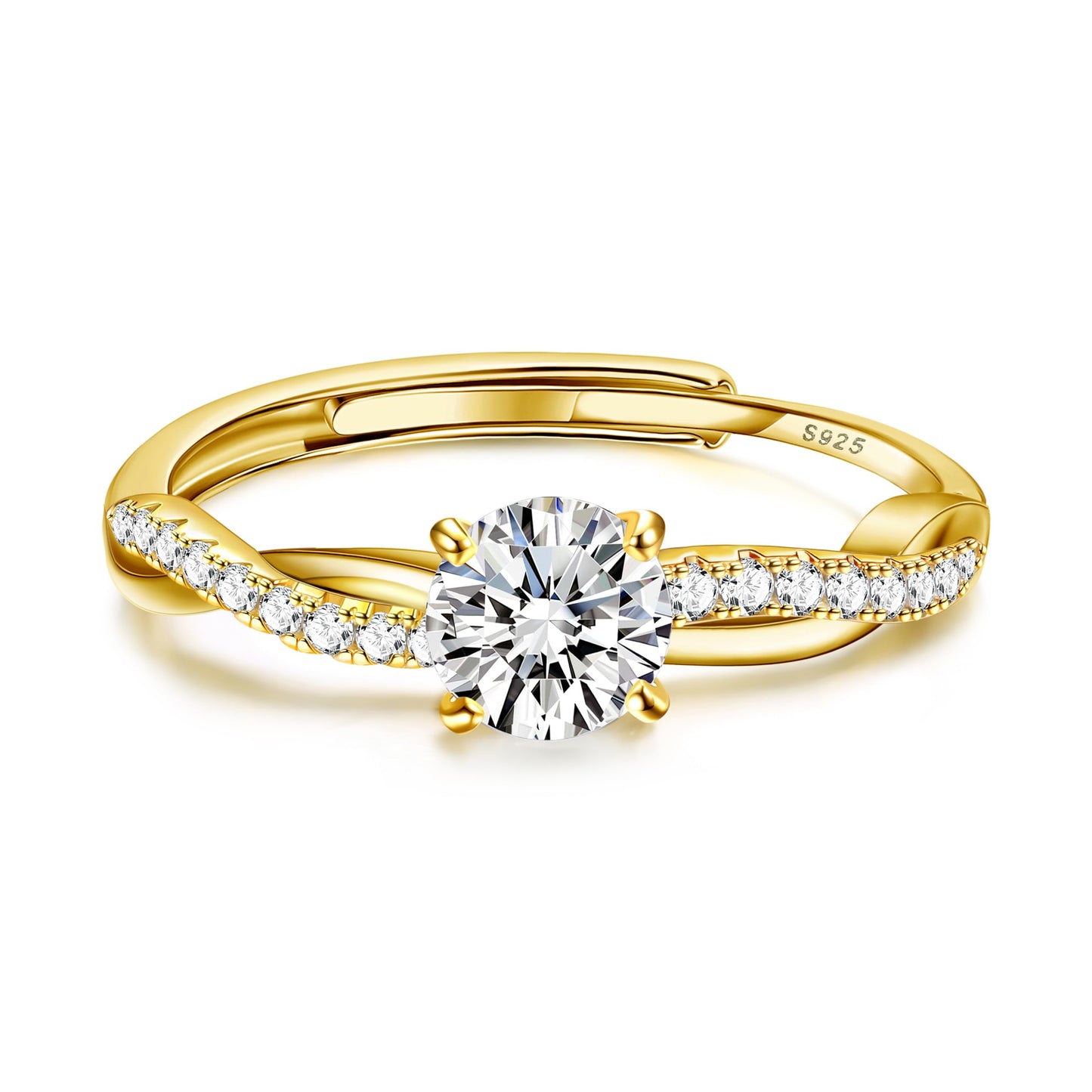 925 Sterling Silver Adjustable Ring for Women