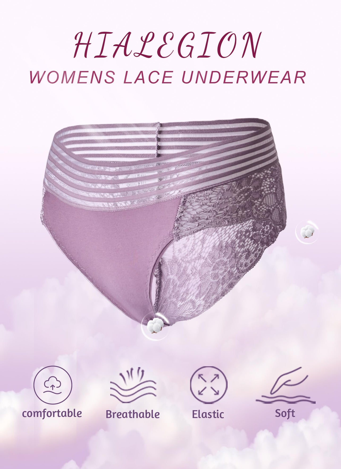 Women's Seamless Panties Lace Underwear for Women 6 Pieces Size S-4XL