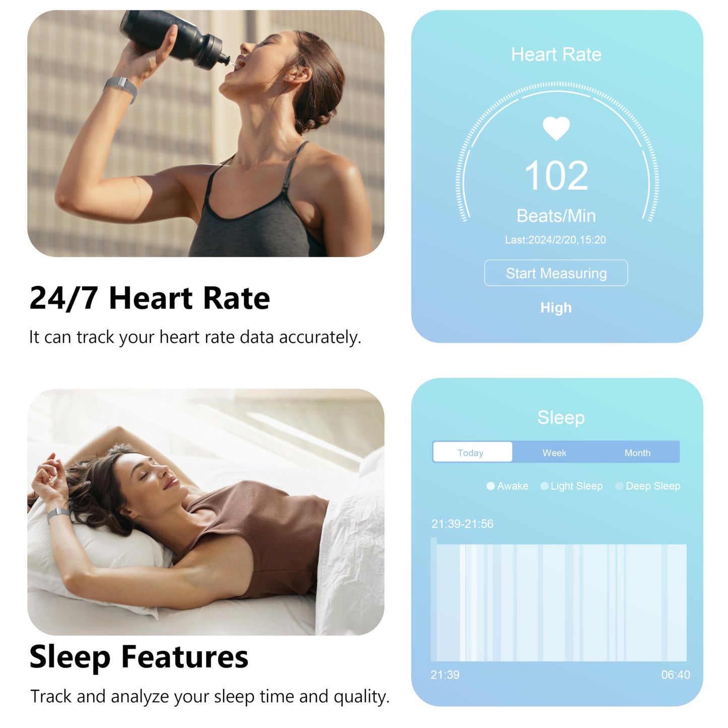 Narcid Smartwatch Damen Herren,2`Zoll mit Telefonfunktion/Sprachassistent/Message Reminder,Fitnessuhr Puls-Schlaf-Monitor,Schrittzähler Sportuhr für iOS/Android(2 Armbänder)