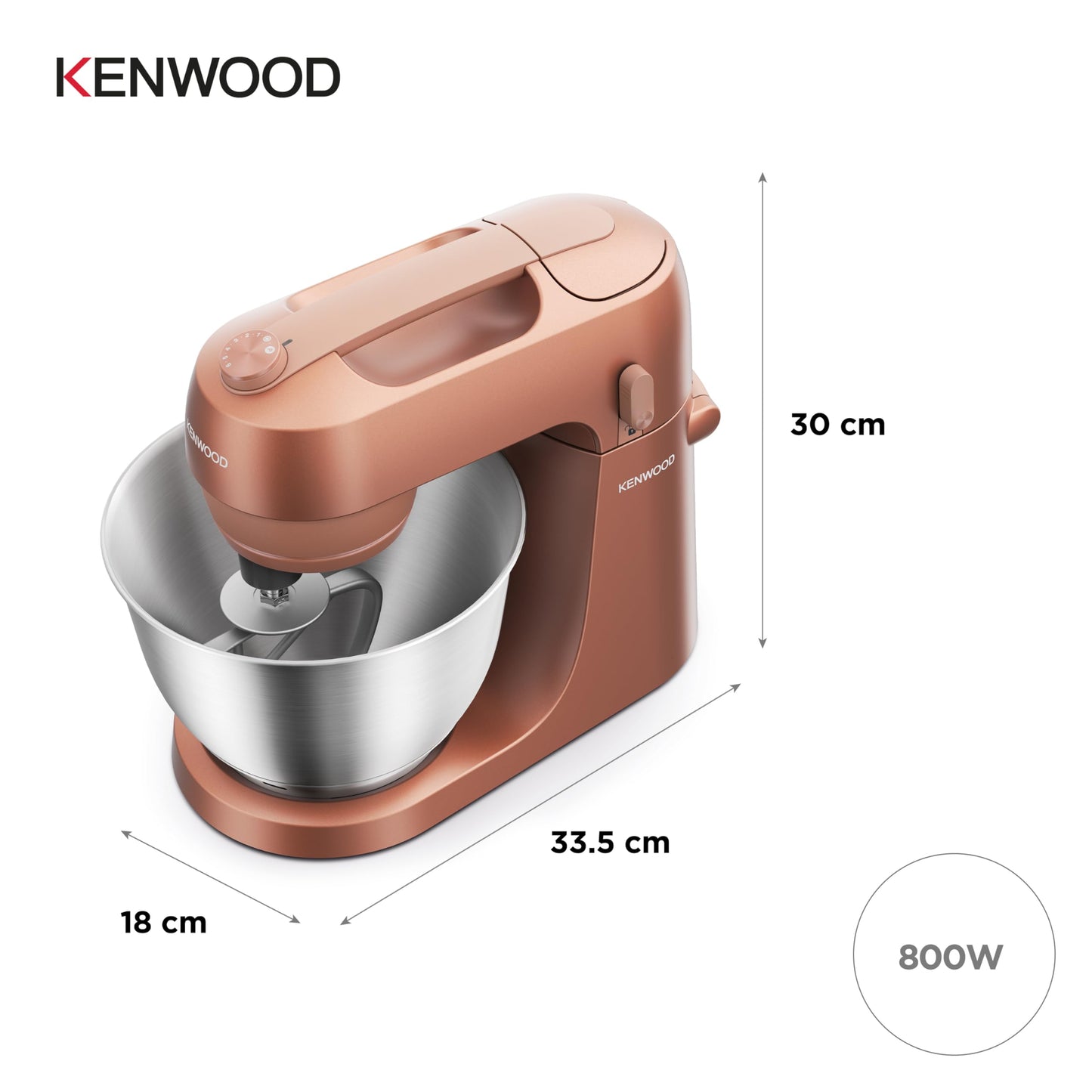 Kenwood MultiPro Go FDP22.130GY, Kompakt-Küchenmaschine nur 30cm hoch, zum Schneiden, Reiben, Pürieren und Teig Kneten, Express-Serve, 1,3 l Arbeitsbehälter, 650 W, Blau