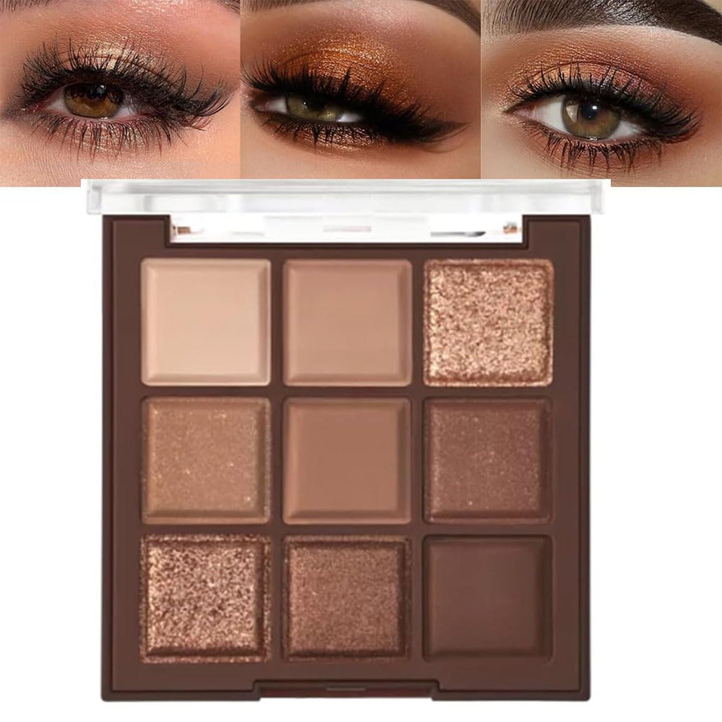 Lilbitty Nude Brown Eyeshadow Palette – Rose Gold & Dark Brown Bronze Highly Pigmented Long-Lasting Cream Eyeshadow for Brown Eyes