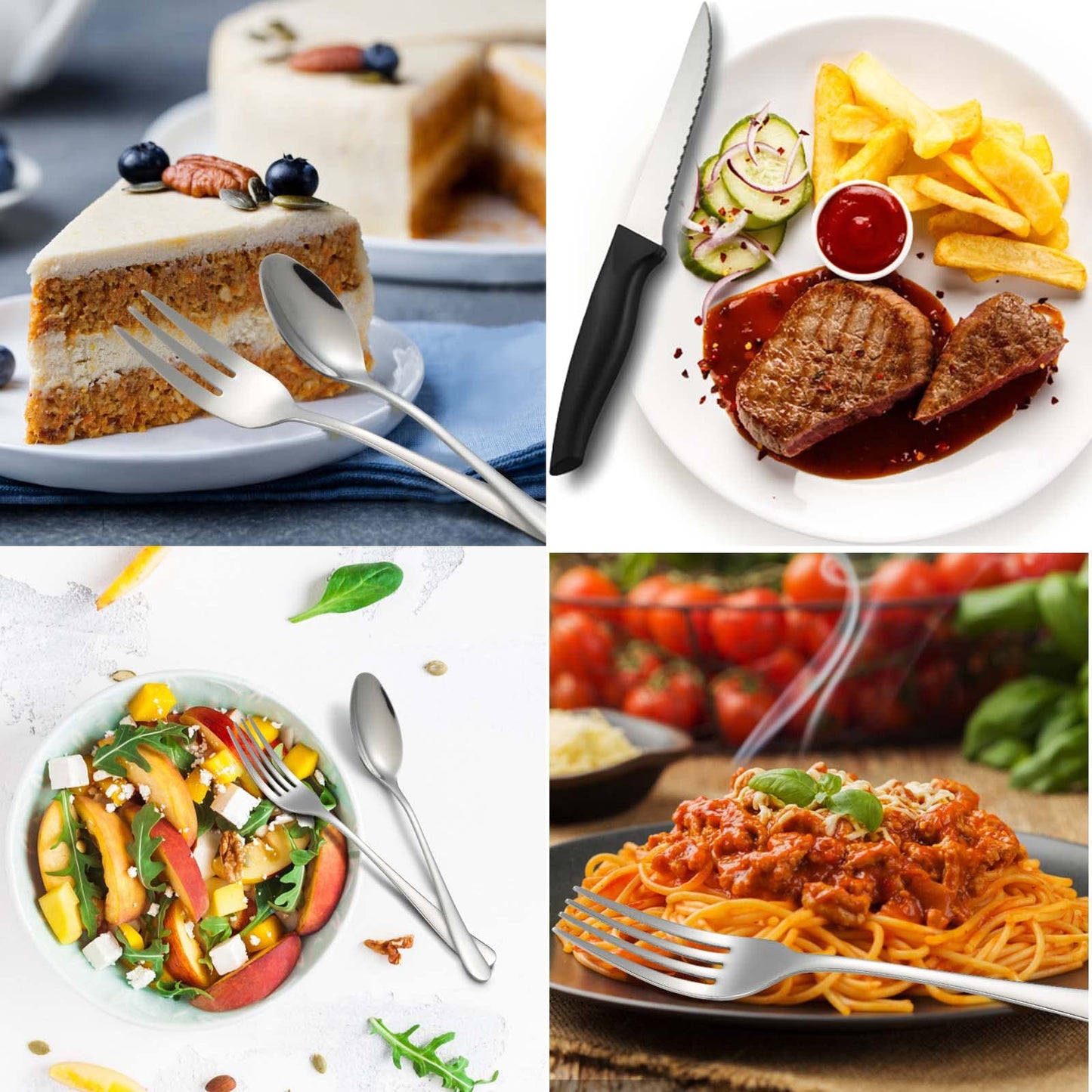 BEWOS 36-teiliges Besteck set mit Steakmesser Service für 6, Premium-Edelstahl-Bestecksets für Haus & Küche, Hochwertiges Messer-Löffel-Gabel-Besteck-Set Hochglanzpoliert, Spülmaschinenfest
