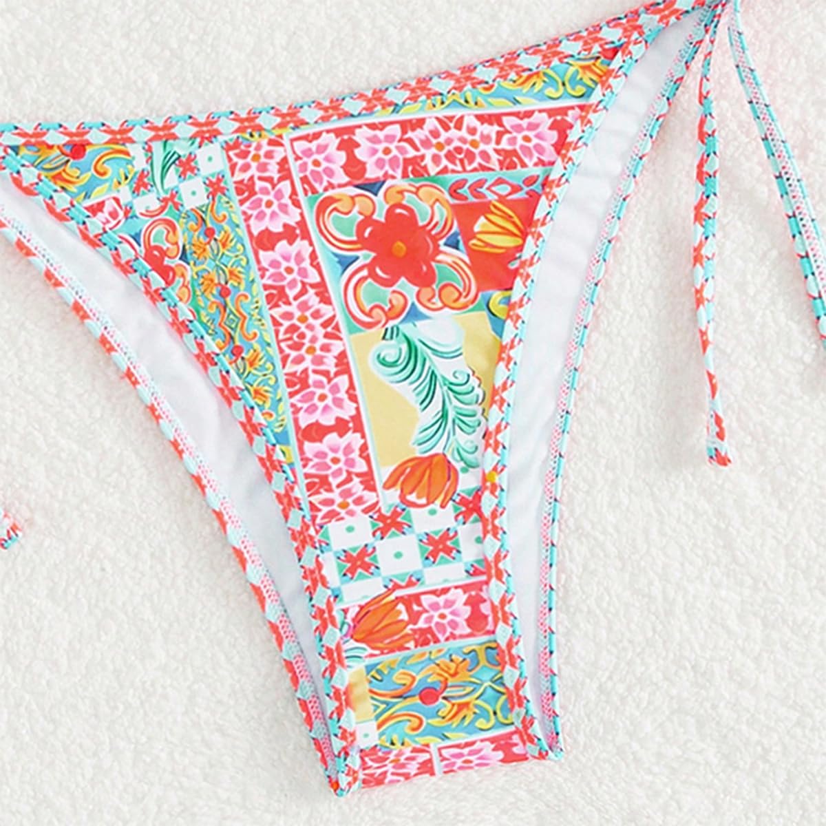 SNOMYRS Women's Triangle Bikini 2-Piece Floral High-Waisted Swimsuit Set