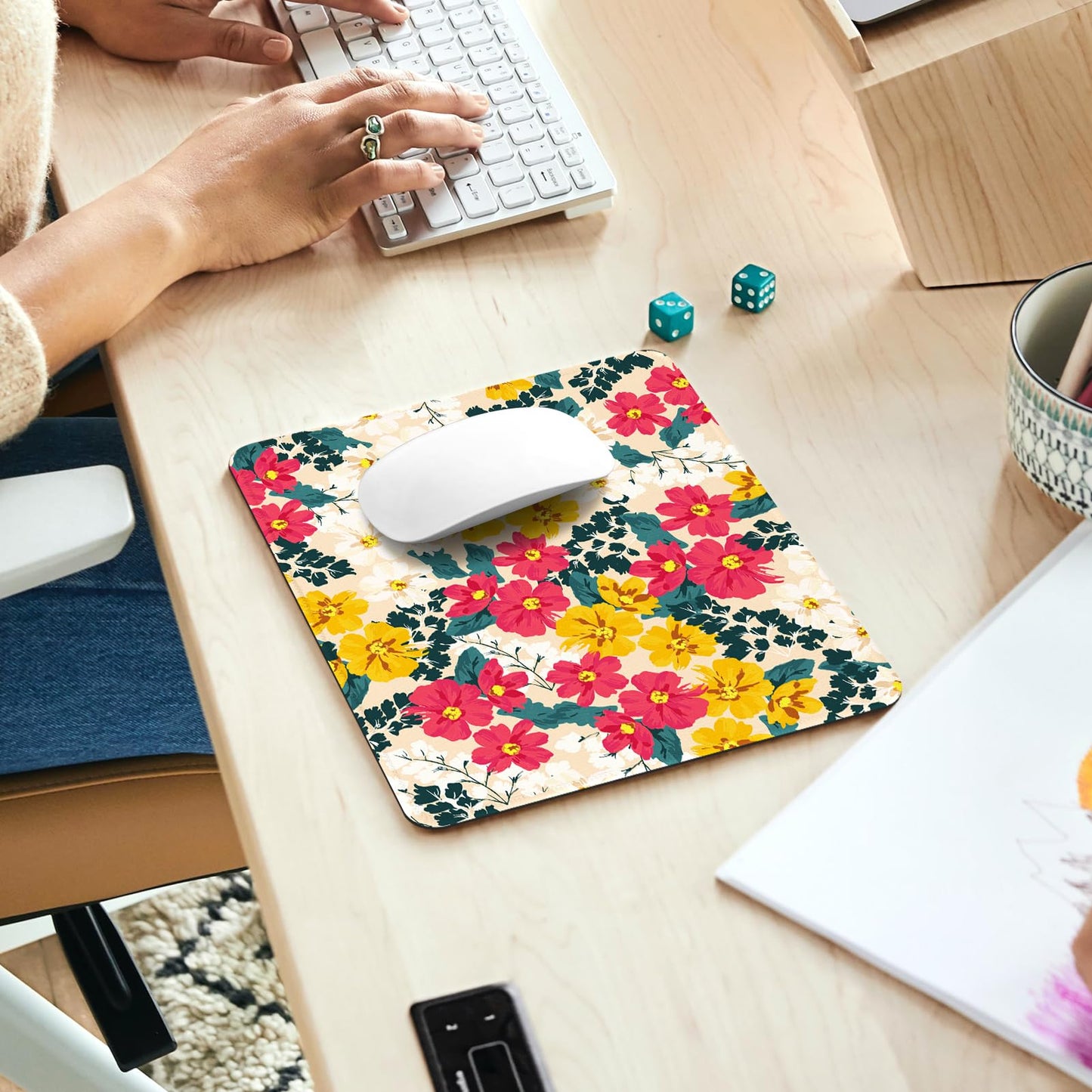 Ksriylm Mauspad,Quadratisches Niedliches Schwarzer Panther Mouse Pad,für Büro und Zuhause,Mousepad mit Motiv,wasserdichtes Mousepad,rutschfeste Gummiunterseite,Computer-Mauspads für kabellose Maus