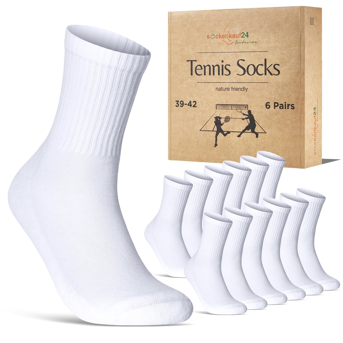 Women's Tennis Socks (6 Pairs) Sports Socks with Reinforced Heel & Toe