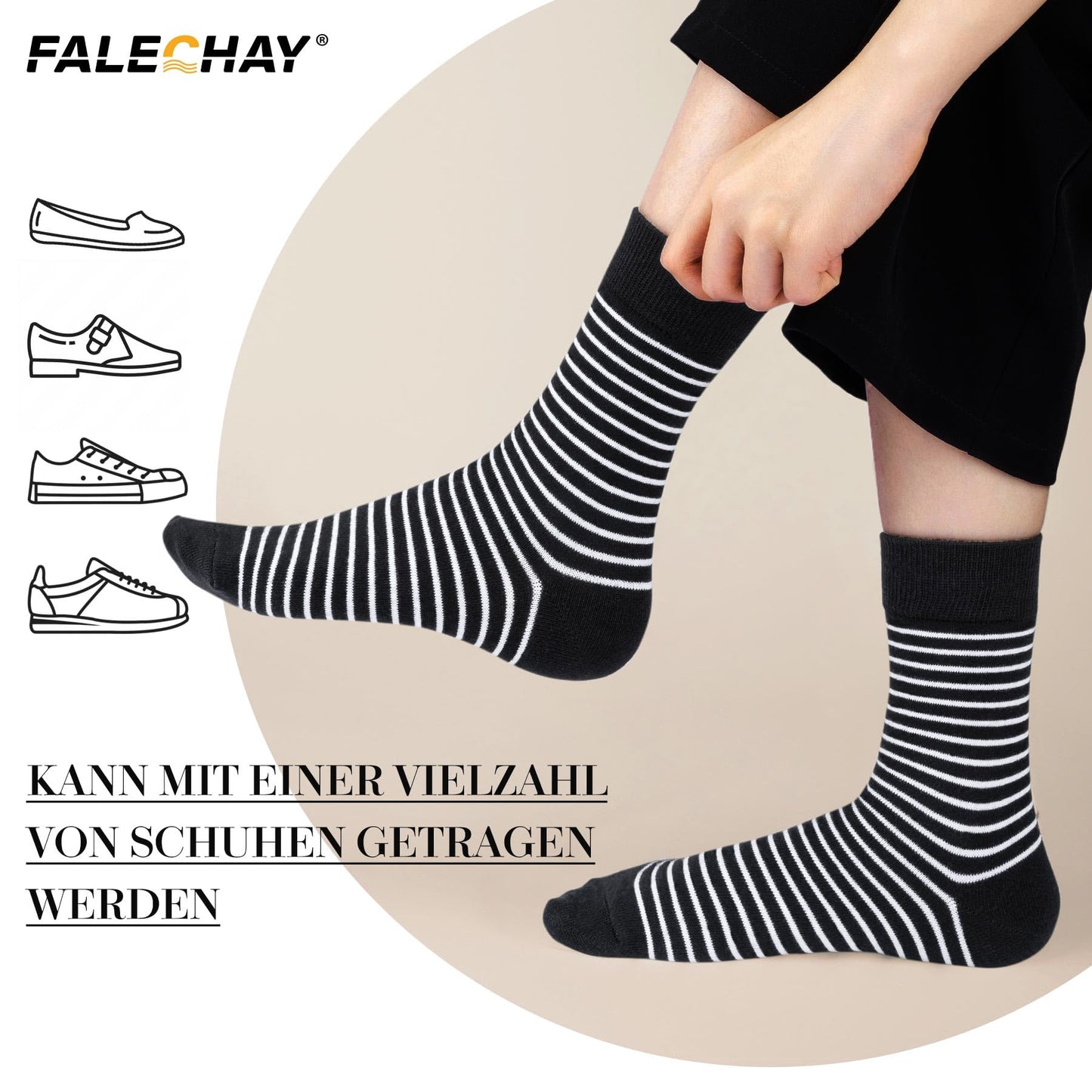 Falechay Women's Socks 10 Pairs – Colorful Cotton Sports Socks