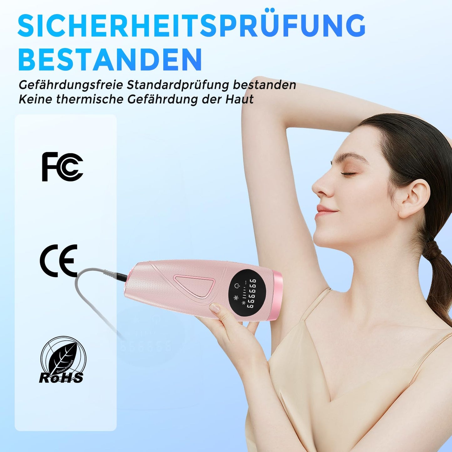 Atopskins IPL Haarentfernungsgerät, Schmerzlose Laser-Haarentfernung, 5 Intensitäten IPL Geräte Haarentfernung Und IPL Laser 2 in 1, Kann am Ganzen Körper Angewendet Werden, Inklusive IPL-Schutzbrille