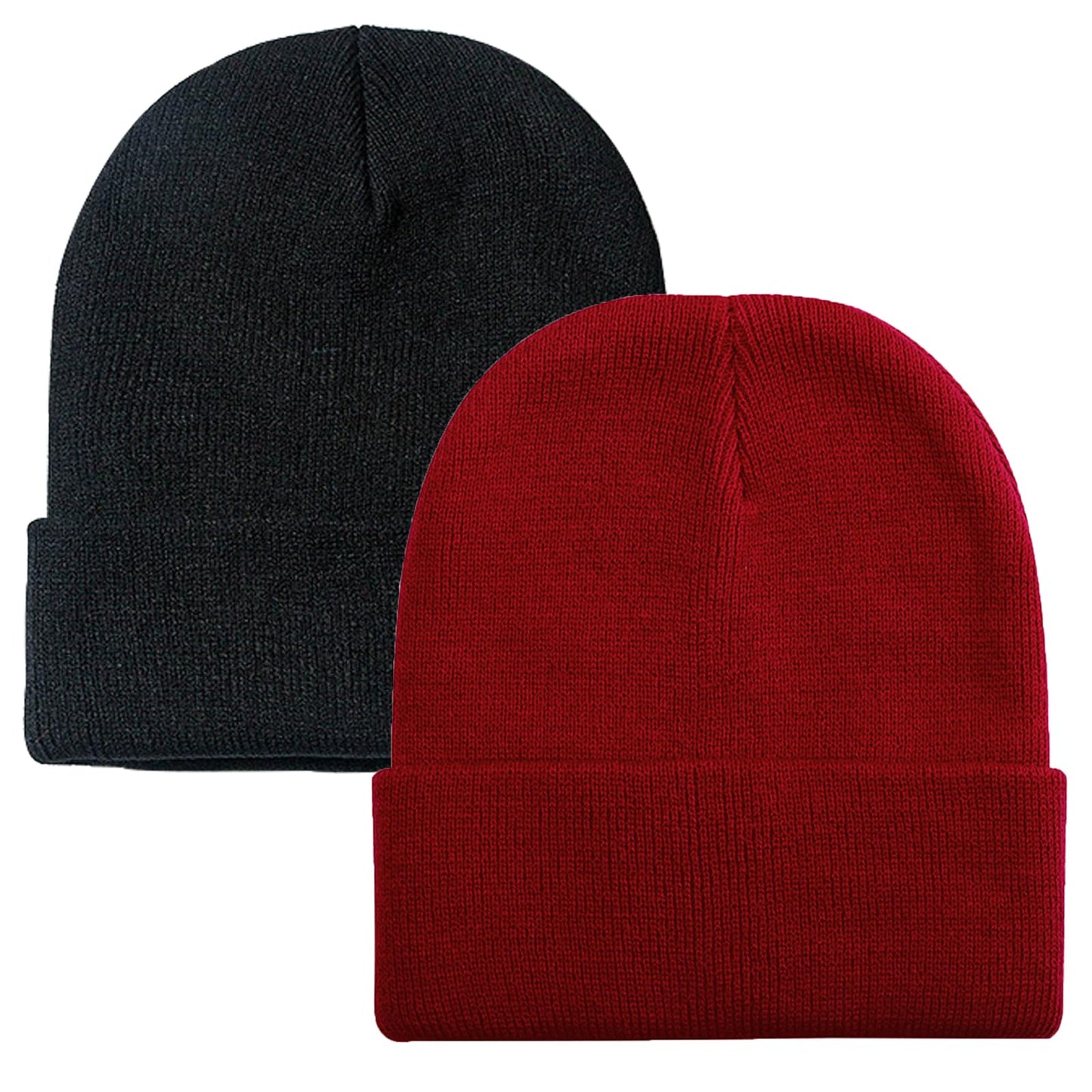 ZOORON 1&2 Pack Beanie for Men Women Slouchy Beanie Hats Winter Knit Caps Soft Ski Hat Unisex