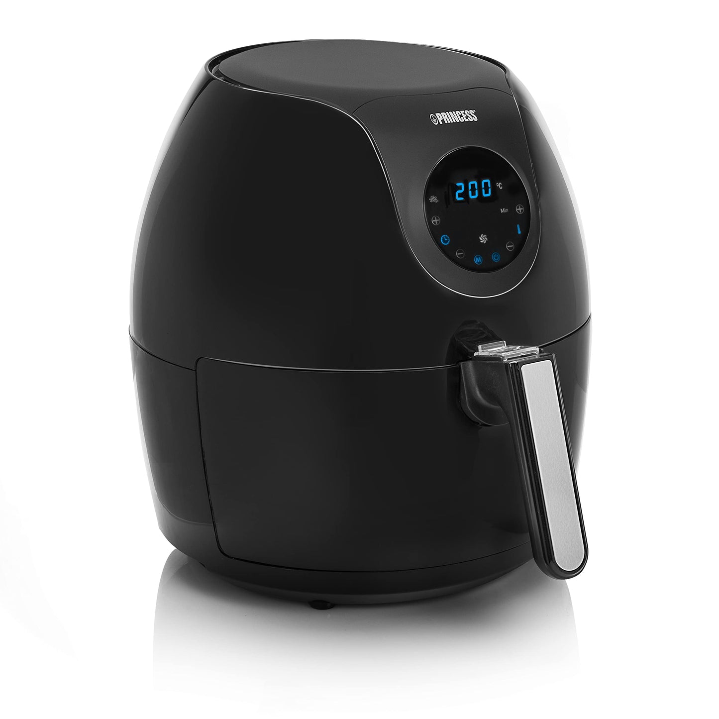 Princess Digital Hot Air Fryer - 6.5 L - with Removable Divider - 60 Percent Less Energy Consumption - Digital Touchscreen - 12 Programmes - Oil Free - Black - 182061