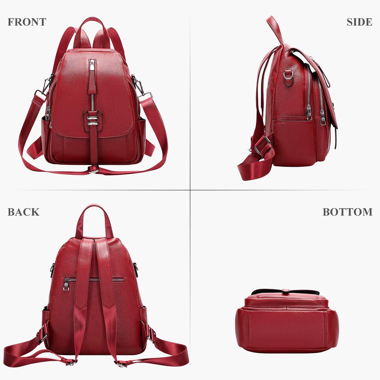 ALTOSY Genuine Leather Backpack Purse for Women