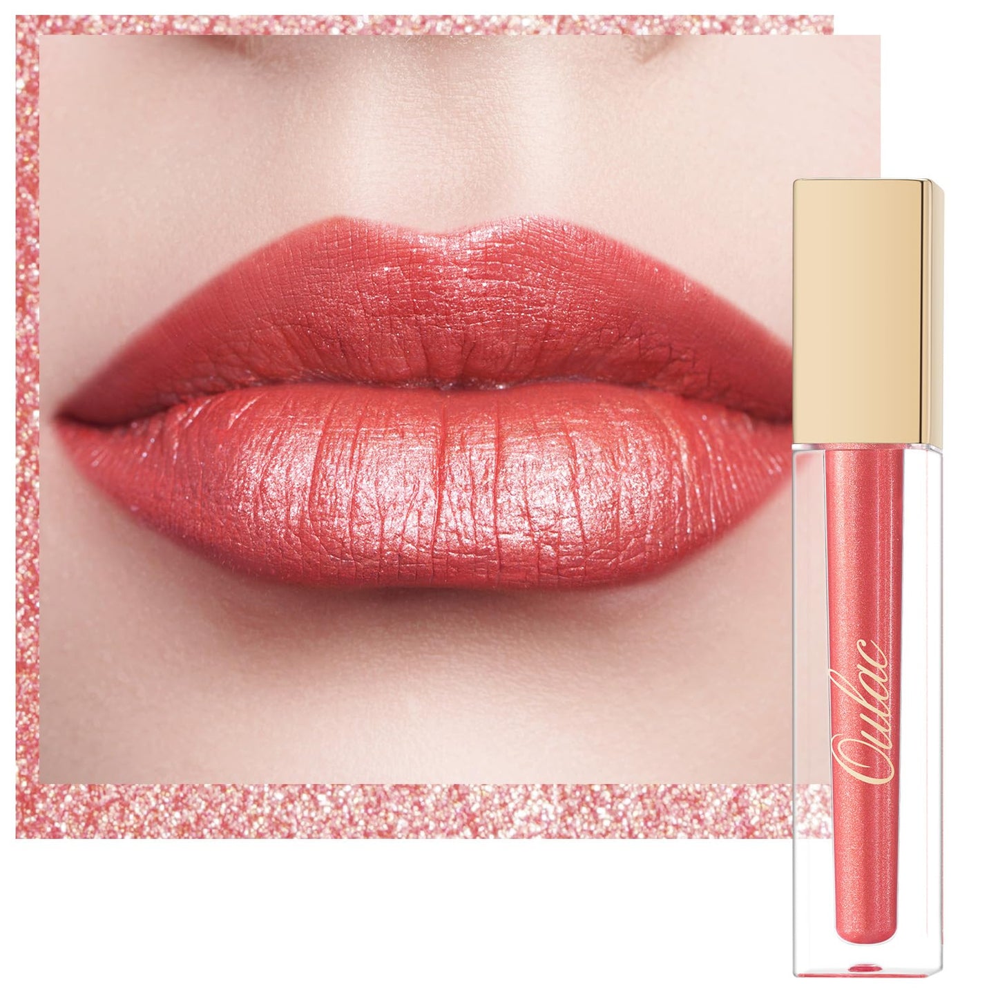 Oulac Metallic Glitter 2-in-1 Lipstick Eyeshadow Long-Lasting Waterproof High-Pigment