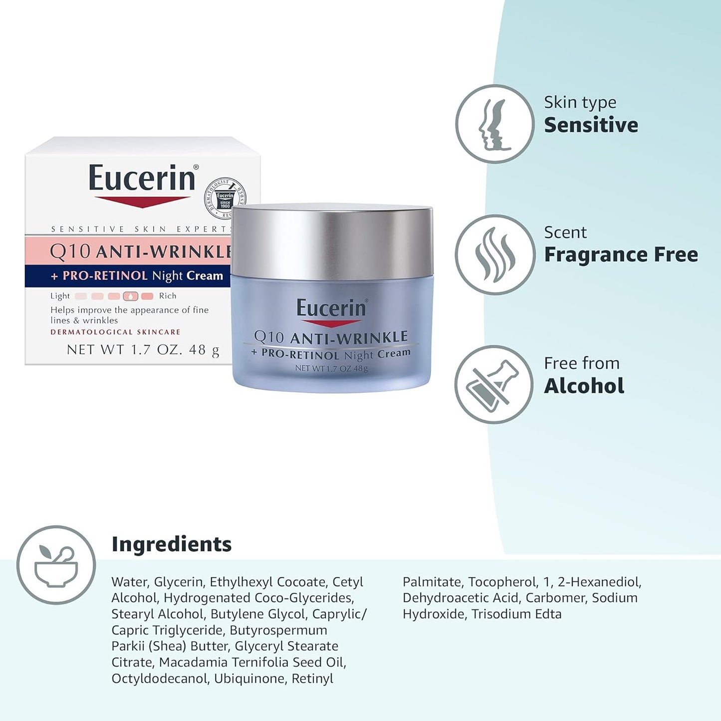 Eucerin Q10 Anti-Wrinkle Night Cream + Pro-Retinol