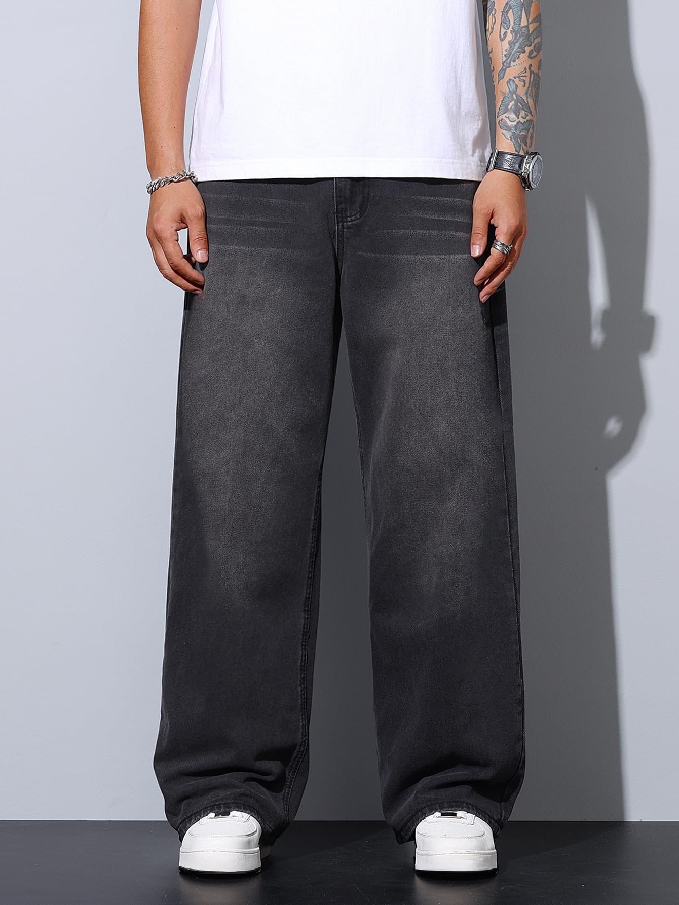 Zewool Men’s Irregular Seam Baggy Jeans