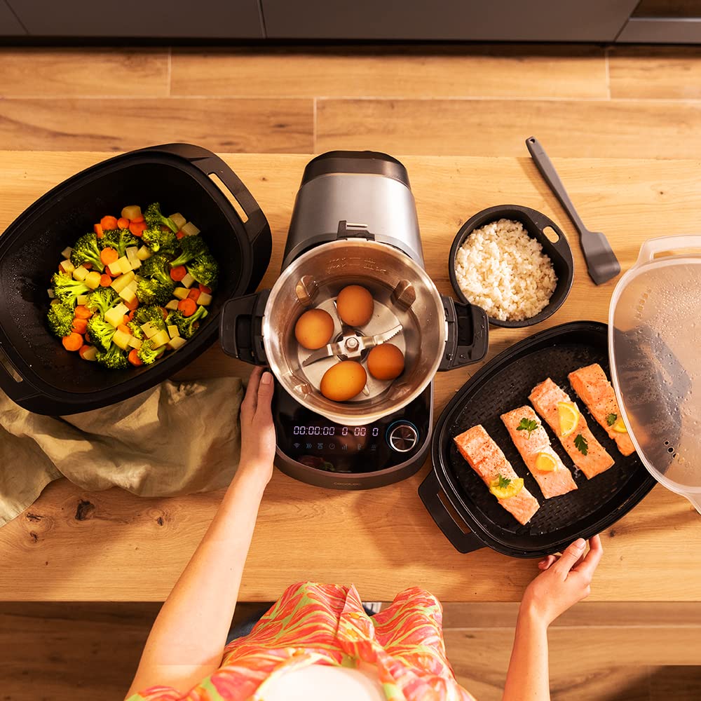Cecotec Mambo 11090 Multifunctional Kitchen Robot 1600 W, 37 Functions, App, Scale and 3.3 Litre Stainless Steel Jug, Dishwasher Safe, Recipe Book and Accessories