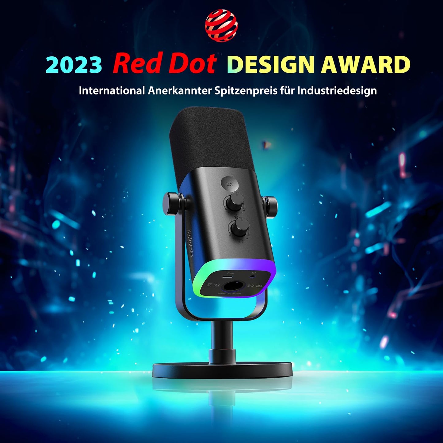 FIFINE XLR Streaming Microphone for Podcast Studio, USB Dynamic Microphone Gaming PC with Mute Button, for PS4/5 Mac Mixer Sound Cards