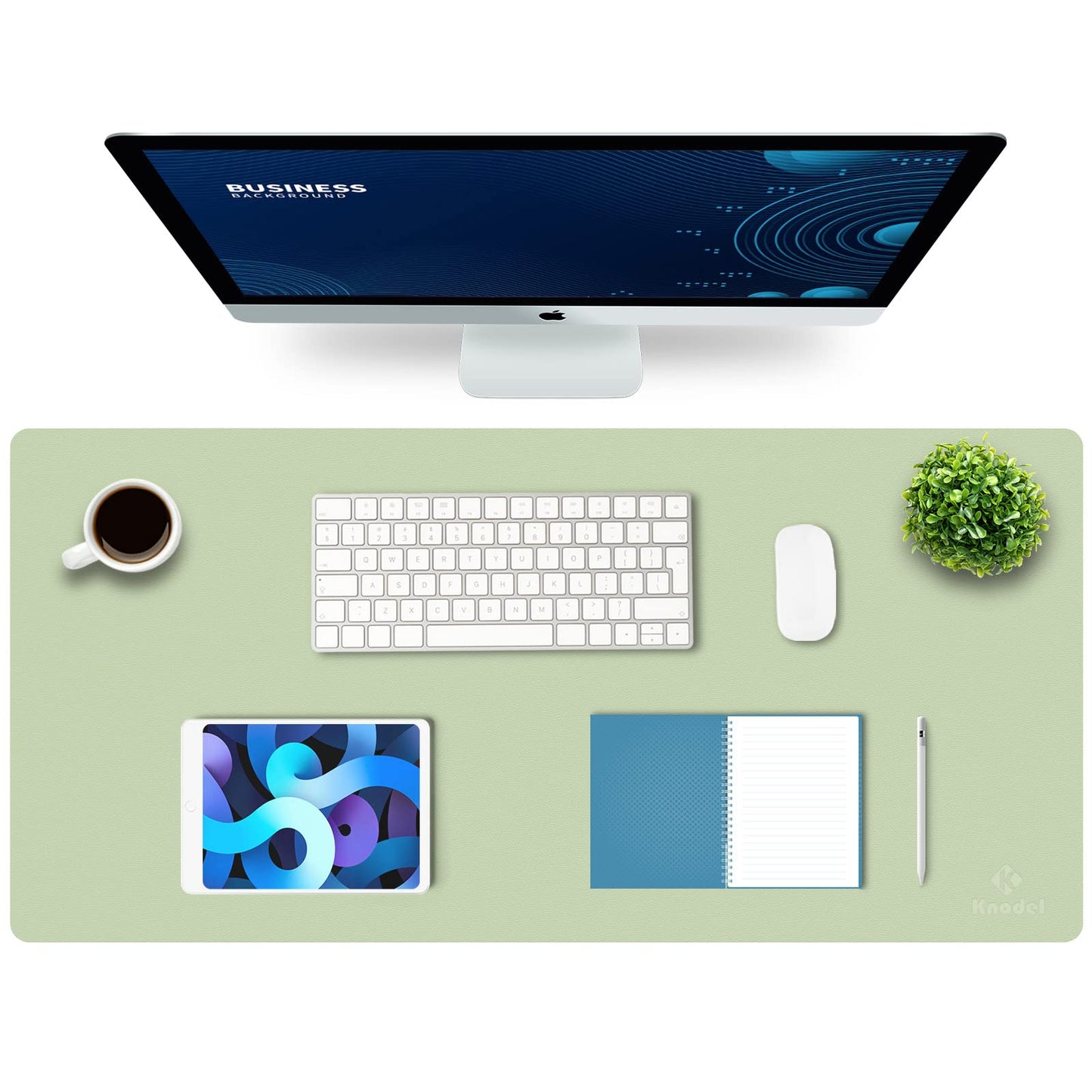 K KNODEL Tischunterlage, Schreibtischunterlage, 80 x 40cm PVC Tischunterlage, Laptop Tischunterlage, wasserdichte Schreibunterlage für Büro- oder Heimbereich, doppelseitig (Schwarz/Schwarz)