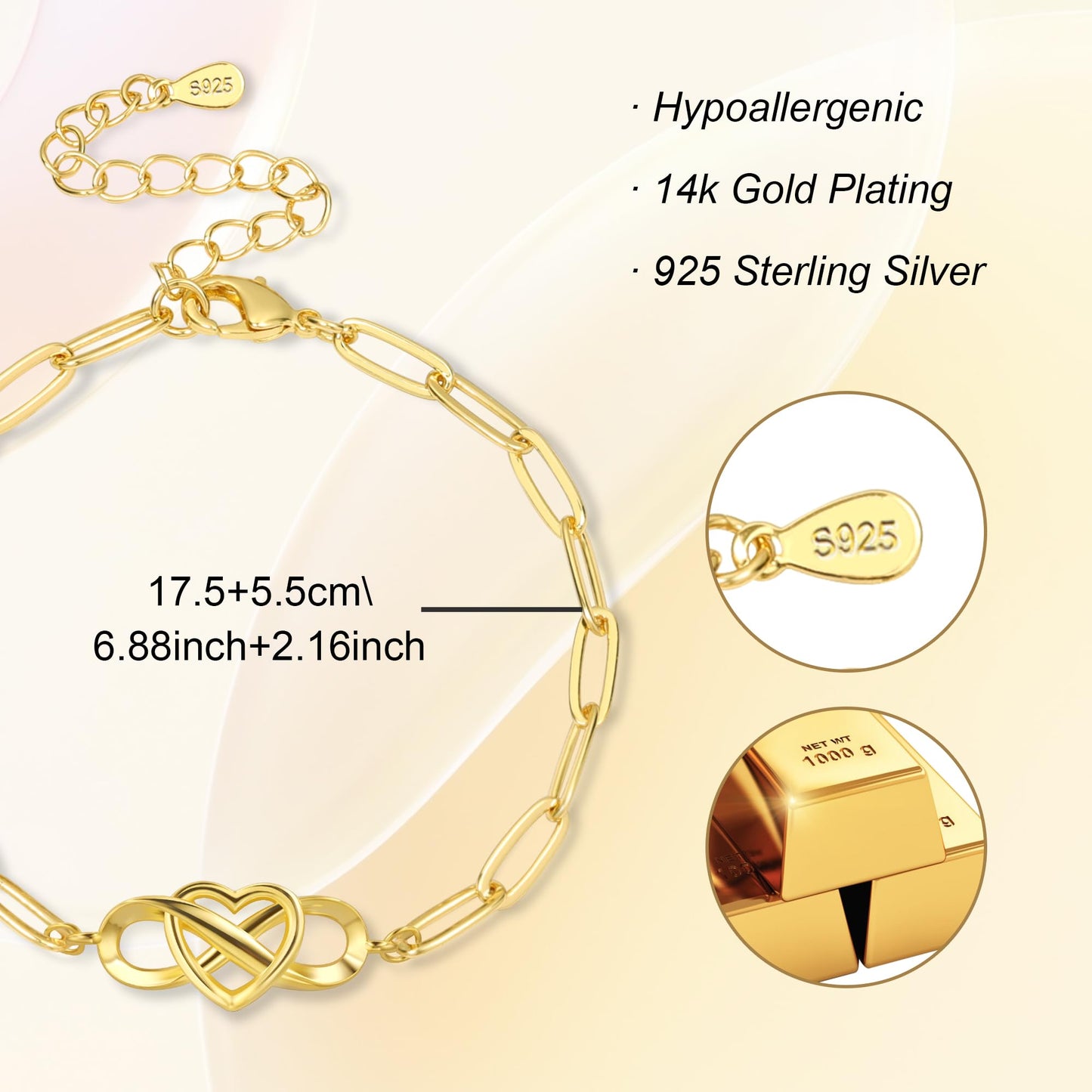 ASH'S CHOICE Double Heart Chain Bracelet