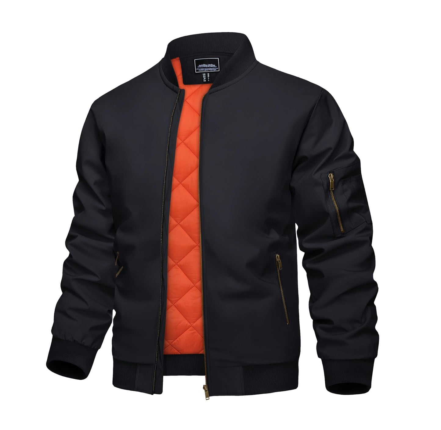 KEFITEVD Men’s Bomber Jacket – Casual Windproof Zip-Up Jacket