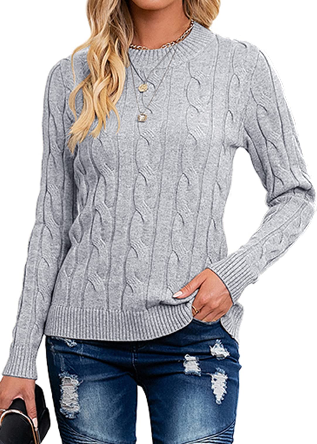 Women’s Casual Knit Sweater – Loose Fit Pullover