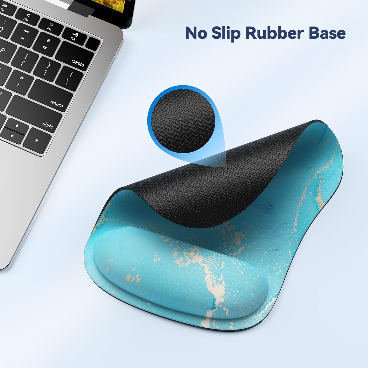 TECKNET Mauspad mit Gelkissen, Memory Foam Mousepad Ergonomisches Wasserdicht Komfort Mausmatte mit Handgelenkpolster Handauflage für Alle Maus Offfice Heim Computer Laptop