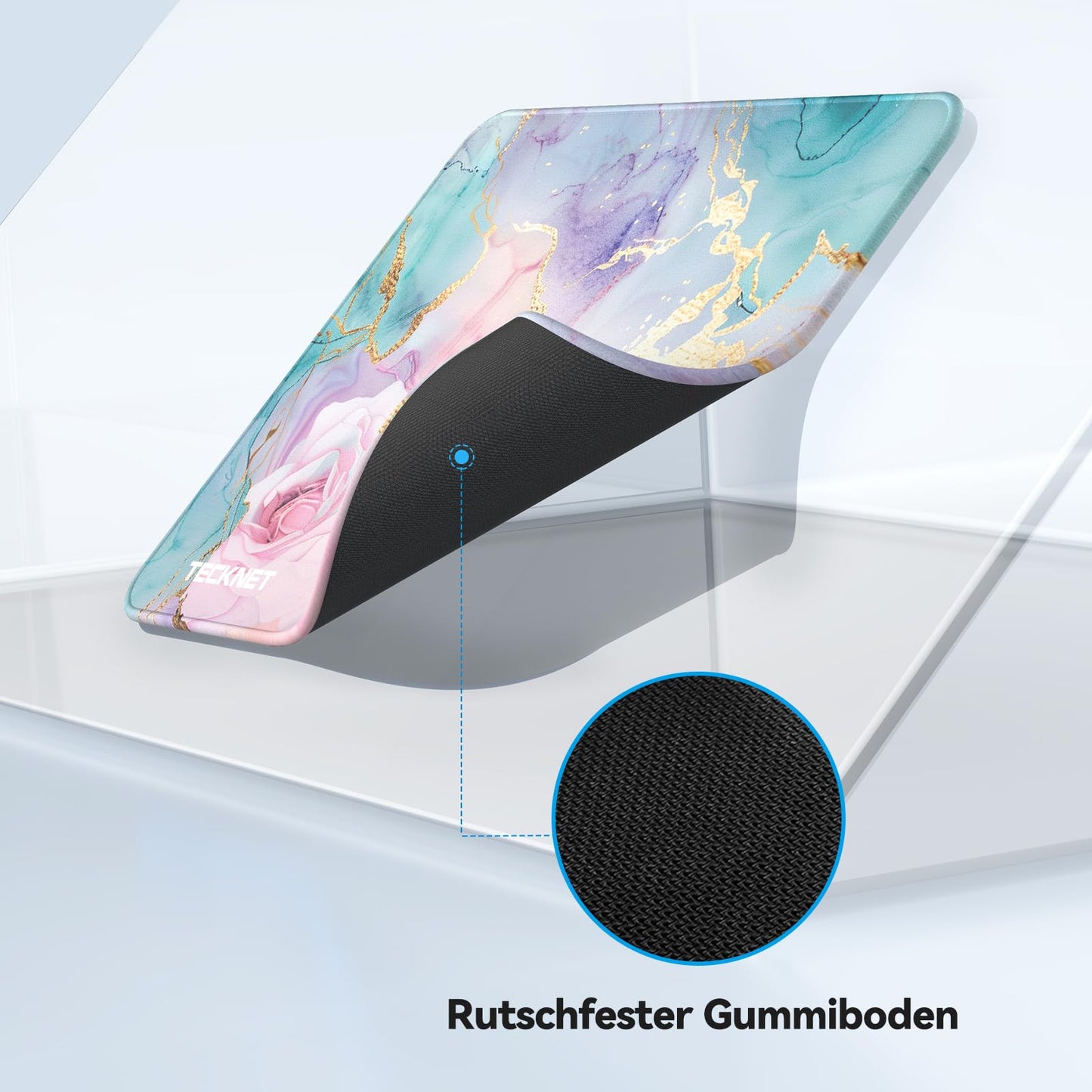 TECKNET Mauspad, 280 x 210 mm Gaming Mousepad mit Wasserdicht und Rutschfester Gummi für PC-Büro, Arbeit, Gaming, Studium, Laptop, Computer, Zuhause-Schwarz
