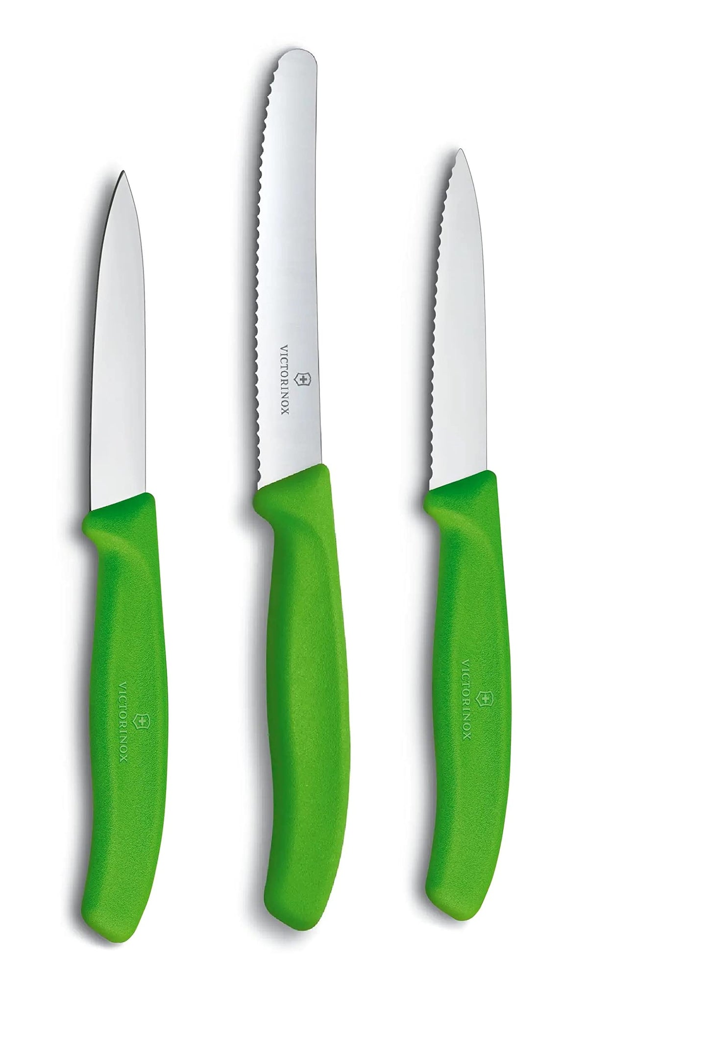 Victorinox Swiss Classic Gemüsemesser-Set, 3-teilig, Obstmesser, Gerader Schliff, Extra Scharf, Robuster Kunststoffgriff, mehrfarbig
