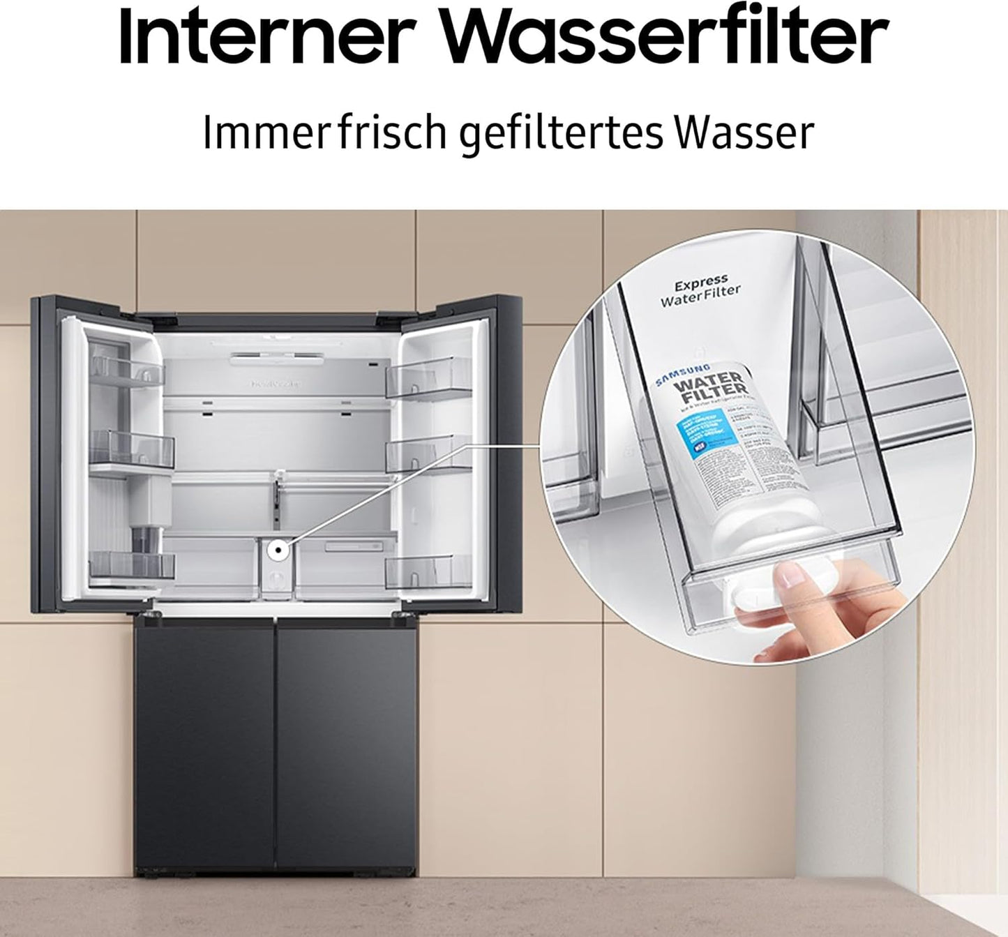 Samsung External Water Filter HAFEX/EXP for French Door Refrigerators, NSF Certified, Original Spare Part