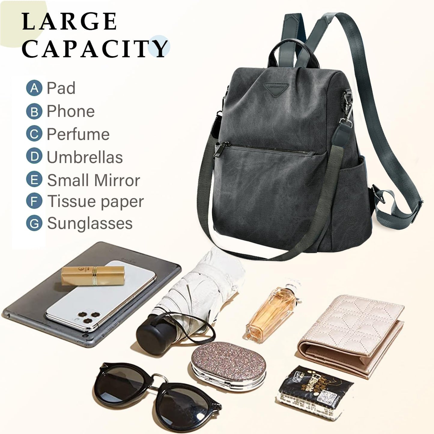 Small Vegan Leather Anti-Theft Backpack for Women