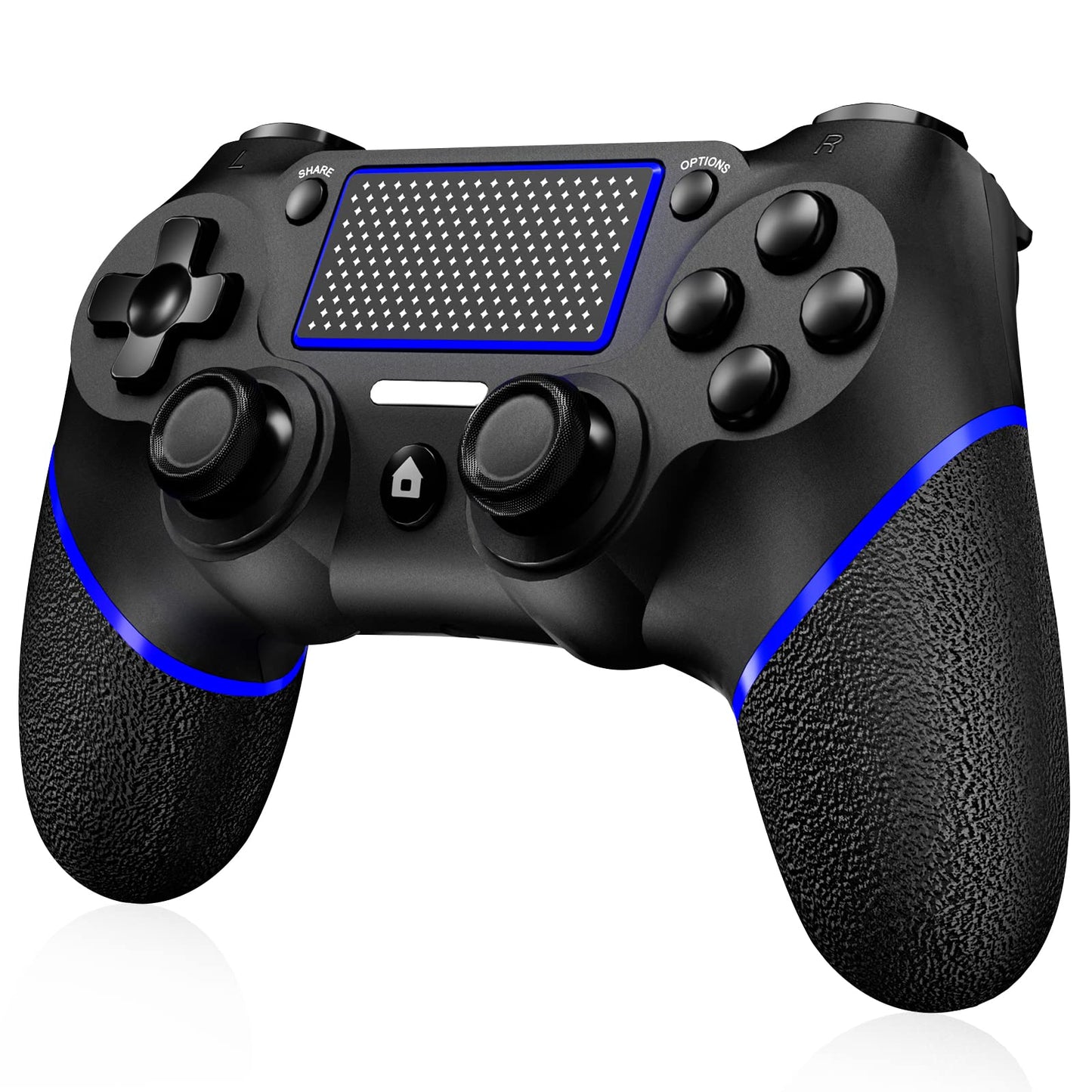 Shiptree Wireless Controller für PS-4, Game Controller Kompatibel mit PS-4/Slim/Pro/PC, mit Dual Vibration/6-Achsen Gyro Sensor/Hochpräzises Touchpanel/Audio Jack, 360°-Joystick Präzise Kontrolle -Rot