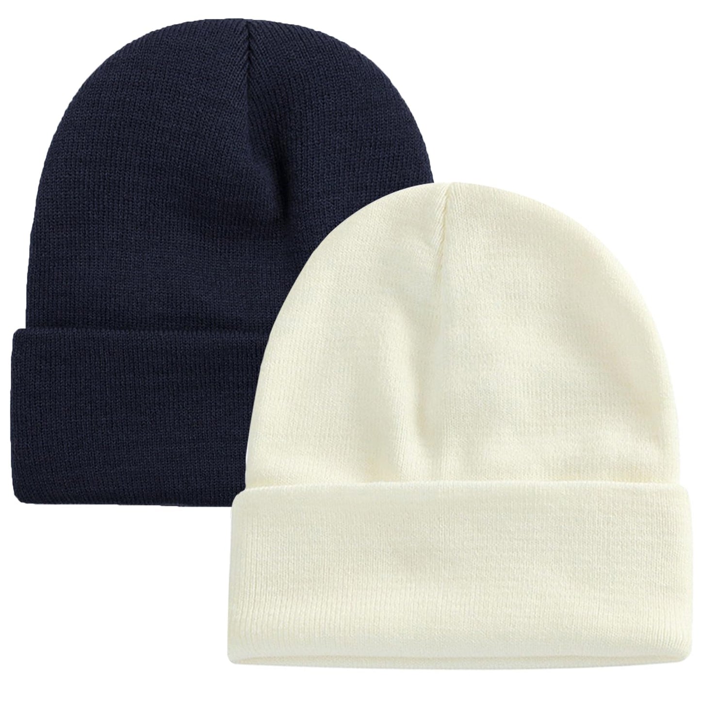 ZOORON 1&2 Pack Beanie for Men Women Slouchy Beanie Hats Winter Knit Caps Soft Ski Hat Unisex