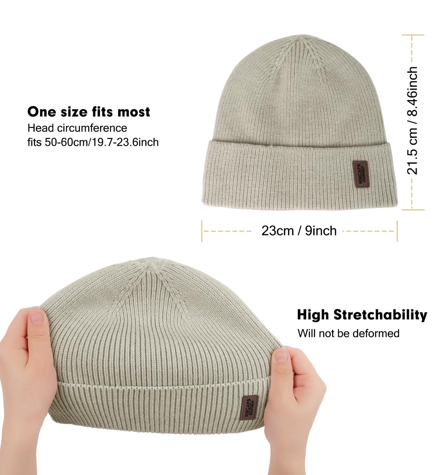 Wmcaps Beanie Mütze, Herren Winter Warme Unisex Wintermütze Strickmütze Dehnbare Weiche Wollmütze mit Bündchen und Dickem Warmem Futter Geschenk für Freundin männer Frauen