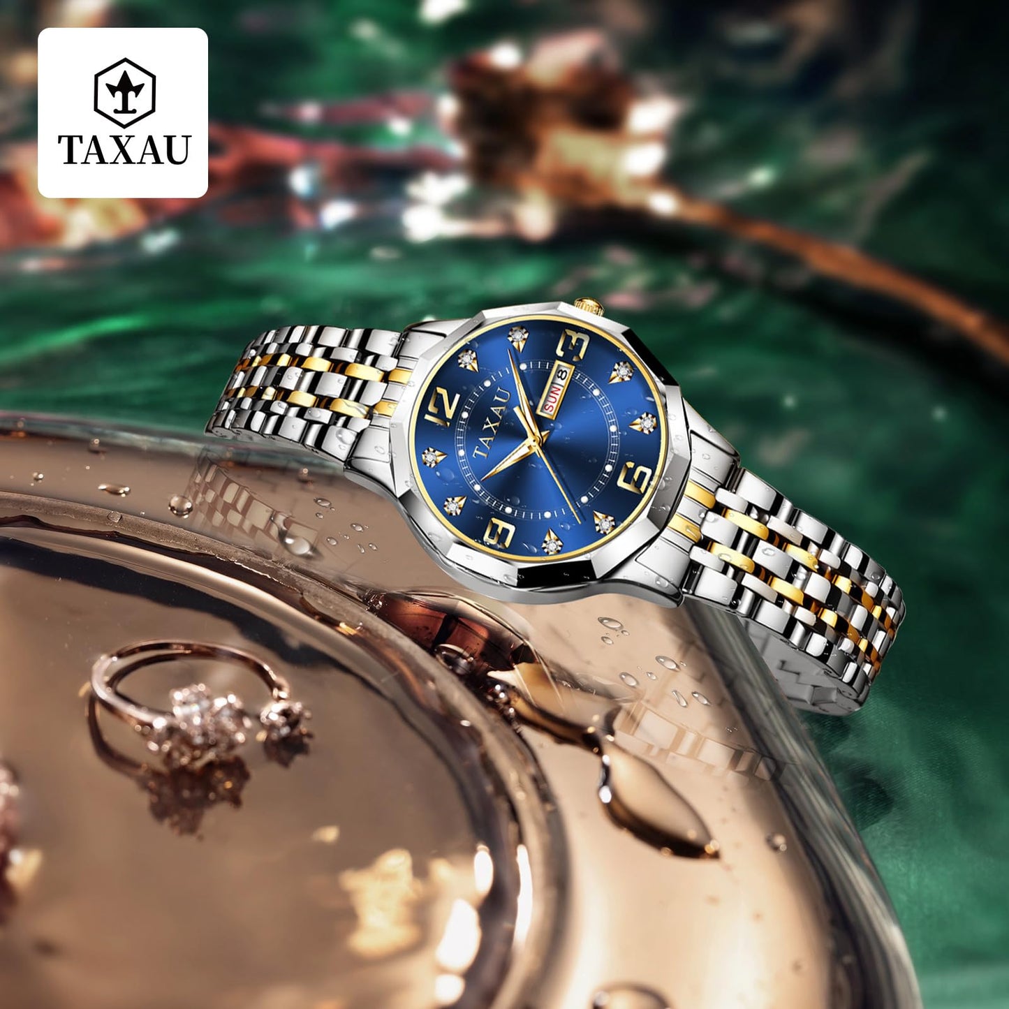 Taxau Uhr Frauen Luxus Edelstahl Uhren Frauen Kleid für Frauen wasserdichte Analog Quarz Damenuhren Klassische Reloj para Mujer