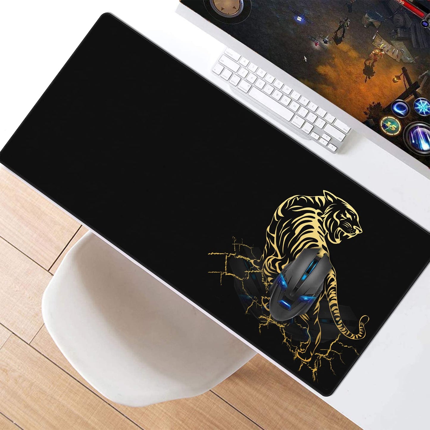 Anpollo Gaming Mouse Mat XXL 900 x 400 x 3 mm Non-Slip Desk Mat Table Mat Multifunctional Office Mouse Mat, Type 1